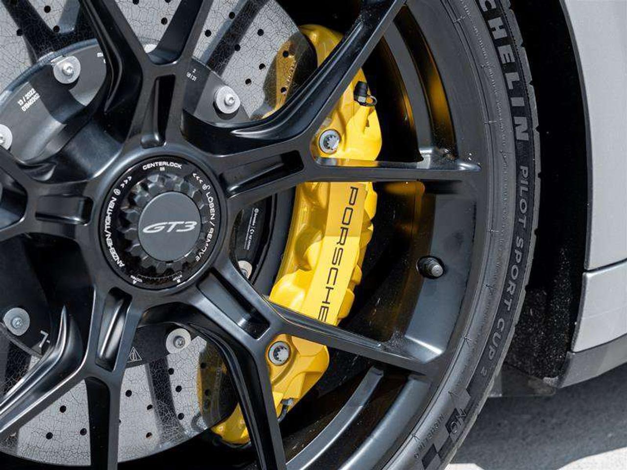 2022 Porsche 911 GT3 Coupe Existing Warranty Until June 2028 Porsche Ceramic Composite Brakes (PCCB) with Calipers in Photo