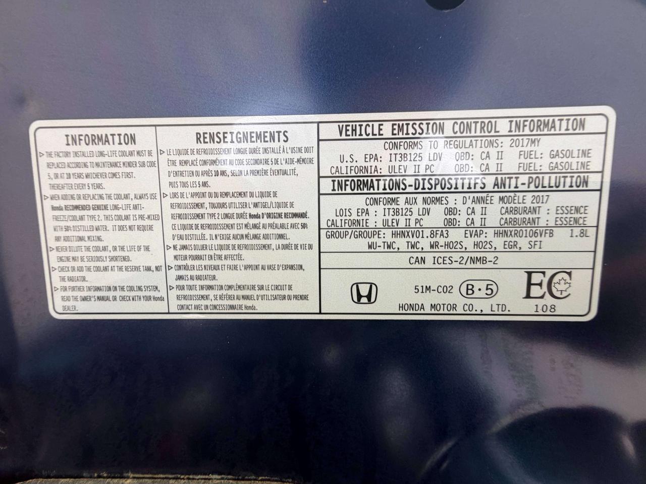 2017 Honda HR-V EX !! ONE OWNER !! 91460 KMS !!CAR FAX CLEAN Photo