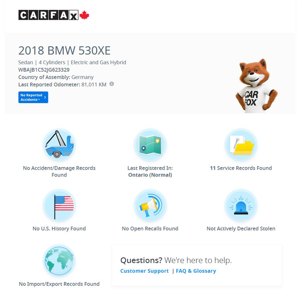 2018 BMW 5 Series 530e xDrive iPerformance Plug-In Hybrid+CLEANCARFA Photo