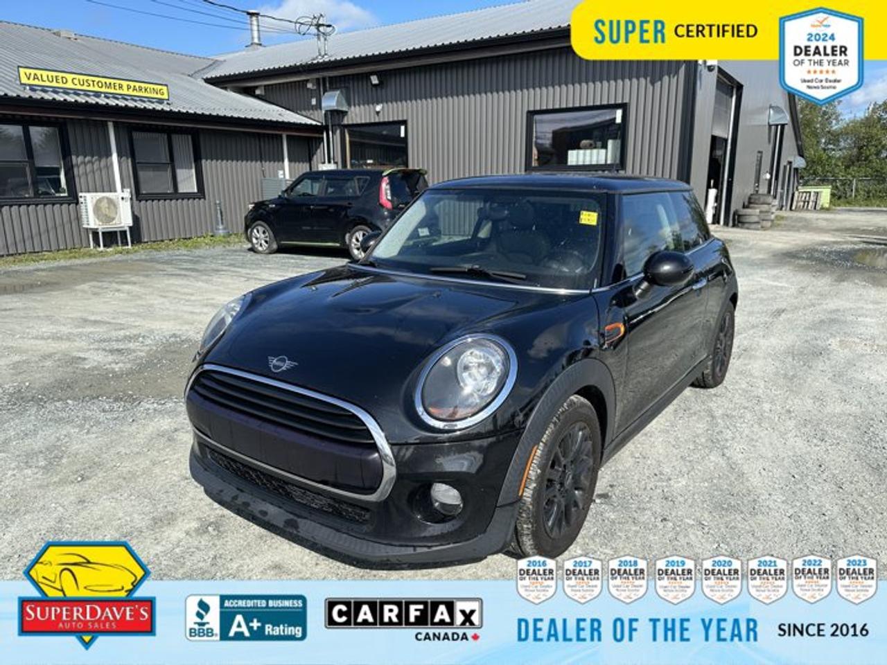 Looking for a compact thats fun to drive and full of thoughtful features? This Super Certified 2019 Mini Cooper 3-door at our location delivers punchy performance and everyday practicality. With its turbocharged 1.5L three cylinder and a driver-focused manual transmission, this Mini offers engaging acceleration and gear head appeal. Performance comes through in the details: aluminum wheels wrapped in performance tires, four wheel disc brakes with ABS and brake assist, plus traction and stability control for confident handling.<br><p>THE SUPER DAVES ADVANTAGE</p> <p>BUY REMOTE - No need to visit the dealership. Through email, text, or a phone call, you can complete the purchase of your next vehicle all without leaving your house!</p> <p>DELIVERED TO YOUR DOOR - Your new car, delivered straight to your door! When buying your car with Super Daves, well arrange a fast and secure delivery. Just pick a time that works for you and well bring you your new wheels!</p> <p>PEACE OF MIND WARRANTY - Every vehicle we sell comes backed with a warranty so you can drive with confidence.</p> <p>EXTENDED COVERAGE - Get added protection on your new car and drive confidently with our selection of competitively priced extended warranties.</p> <p>WE ACCEPT TRADES - We&rsquo;ll accept your trade for top dollar! We&rsquo;ll assess your trade in with a few quick questions and offer a guaranteed value for your ride. We&rsquo;ll even come pick up your trade when we deliver your new car.</p> <p>SUPER CERTIFIED INSPECTION - Every vehicle undergoes an extensive 120 point inspection, that ensure you get a safe, high quality used vehicle every time.</p> <p>FREE CARFAX VEHICLE HISTORY REPORT - If youre buying used, its important to know your cars history. Thats why we provide a free vehicle history report that lists any accidents, prior defects, and other important information that may be useful to you in your decision.</p> <p>METICULOUSLY DETAILED &ndash; Buying used doesn&rsquo;t mean buying grubby. We want your car to shine and sparkle when it arrives to you. Our professional team of detailers will have your new-to-you ride looking new car fresh.</p> <p>(Please note that we make all attempt to verify equipment, trim levels, options, accessories, kilometers and price listed in our ads however we make no guarantees regarding the accuracy of these ads online. Features are populated by VIN decoder from manufacturers original specifications. Some equipment such as wheels and wheels sizes, along with other equipment or features may have changed or may not be present. We do not guarantee a vehicle manual, manuals can be typically found online in the rare event the vehicle does not have one. Please verify all listed information with our dealership in person before purchase. The sale price does not include any ongoing subscription based services such as Satellite Radio. Any software or hardware updates needed to run any of these systems would also be the responsibility of the client. All listed payments are OAC which means On Approved Credit and are estimated without taxes and fees as these may vary from deal to deal, taxes and fees are extra. As these payments are based off our lenders best offering they may be subject to change without notice. Please ensure this vehicle is ready to be viewed at the dealership by making an appointment with our sales staff. We cannot guarantee this vehicle will be on premises and ready for viewing unless and appointment has been made.)</p>