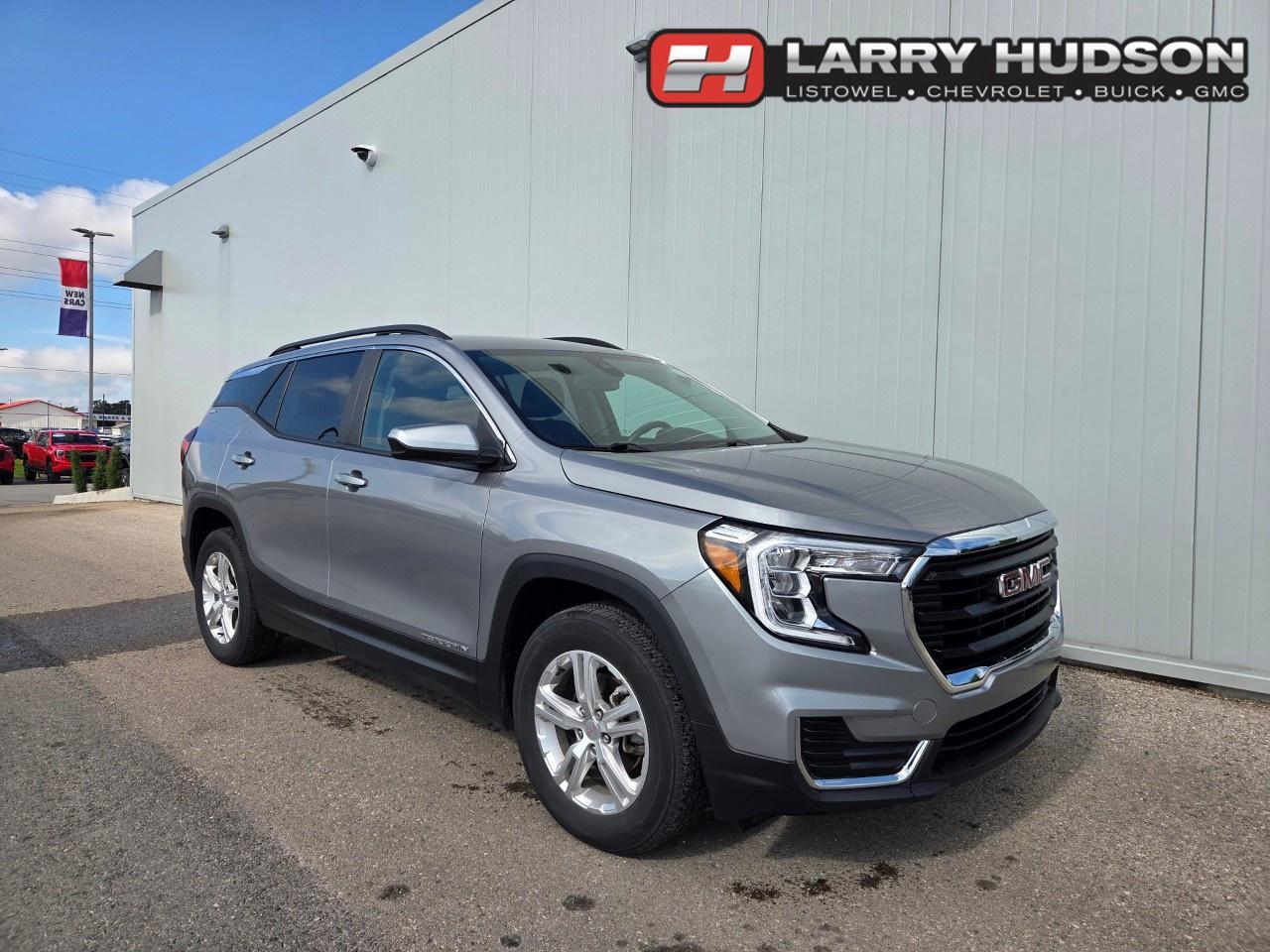 <p><span style=color:rgb( 0 , 0 , 0 )>This Terrain SLE features a 1.5L L4 Turbo DOHC Engine, 9-Speed Automatic Transmission, All Wheel Drive, Sterling Metallic Exterior, Jet Black Cloth Interior, Heated Front Bucket Seats, 8-way Powered Driver Seat with Power Adjustable Lumbar Support, 4-way Manually Adjustable Passenger Seat, Flatfolding Passenger Seat, Driver Shift Controls, Rear 60/40 Split Folding Bench Seats, Keyless Entry, Remote Start, Push Button Start, HD Rear Vision Camera, Lane Keep Assist with Lane Departure Warning, Forward Collision Alert, Automatic Emergency Braking, Stabiltrak Stability Control System with Traction Control, Urethane Steering Wheel with Mounter Audio Controls, Cruise Control, 7 Diagonal Colour Touch Screen GMC Infotainment System, Apple Carplay/ Android Auto, Bluetooth, 6-Speaker Audio System, Auxiliary Input, Teen Driver Settings, Automatic Climate Control, Rear Manual Liftgate, Power Adjustable Heated Exterior Mirrors, Intellibeam Auto High Beams, LED Headlamps, LED Taillamps, Black Luggage Rack Side Rails, Tire Pressure Monitoring System, 17 Chrome Aluminum Wheels, Onstar Services Available, Onstar 4G LTE Wi-Fi Hotspot Capable, SiriusXM Satellite Radio Services Available.</span></p><p></p><p><span style=color:rgb( 0 , 0 , 0 )><em>*Former Rental.</em></span></p><p></p><p><span style=color:rgb( 0 , 0 , 0 )><em>The Larry Hudson Group is a family run automotive organization that has enjoyed growth for over 42 years of business. We have a great selection of new inventory and what we feel are the best reconditioned used cars in Ontario. Hudsons NEED your trade. We can offer you top market value for your current vehicle. Please come and partake in a great buying experience with the Larry Hudson Group in Listowel. FREE CarFax report available with every used vehicle!</em></span></p>