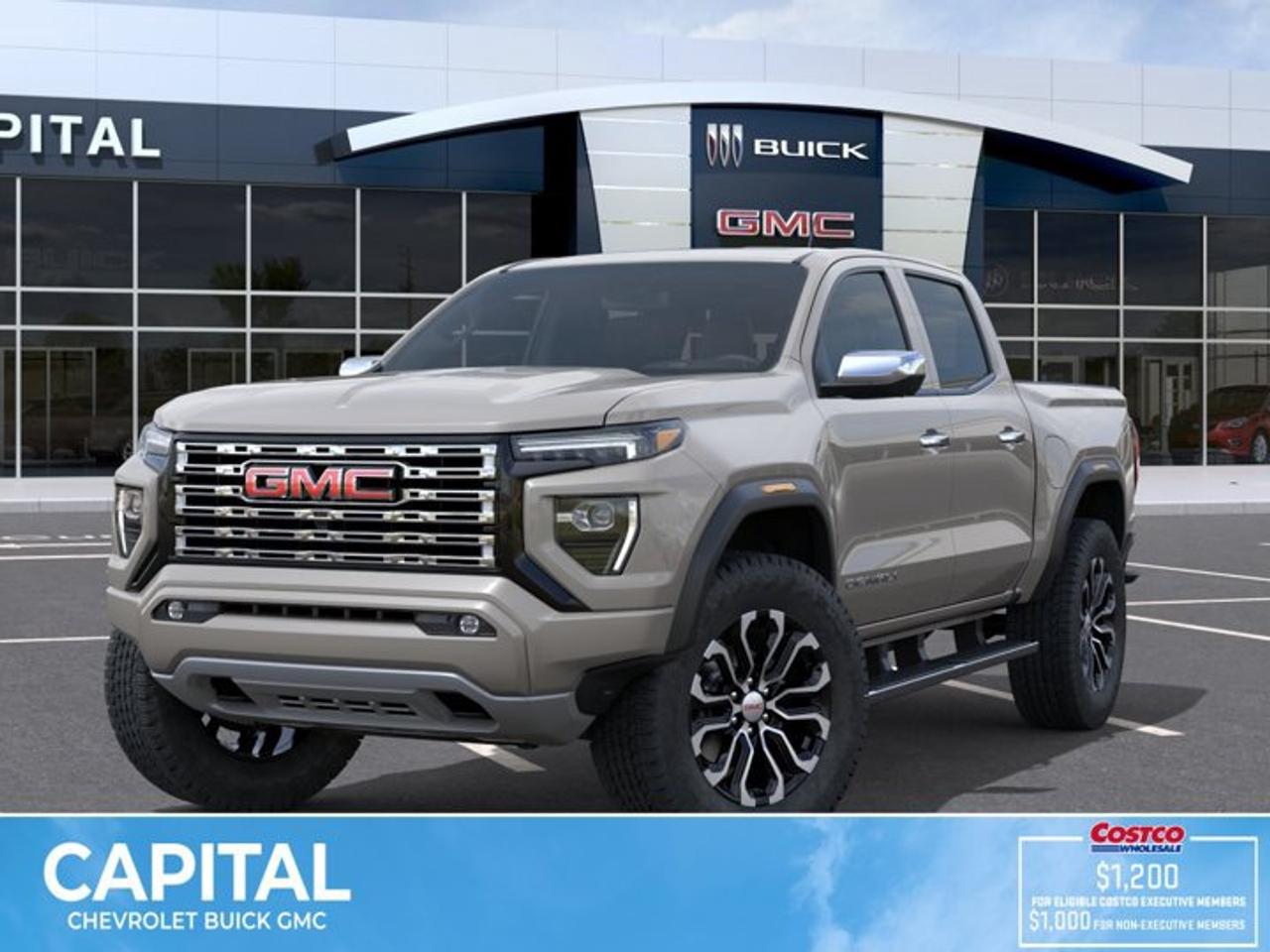 This GMC Canyon boasts a Turbocharged Gas I4 2.7L/ engine powering this Automatic transmission. ENGINE, TURBOMAX (310 hp [231 kW] @ 5600 rpm, 430 lb-ft of torque [583 Nm] @ 3000 rpm) (STD), Wireless Phone Charging, for portable devices, Wireless Apple CarPlay/Wireless Android Auto.* This GMC Canyon Features the Following Options *Windows, remote Express-Down, all windows, Windows, power with driver Express-Up and Down, Windows, power rear, express down, Window, rear-sliding, manual, Window, power with front passenger Express-Down, Wi-Fi Hotspot capable (Terms and limitations apply. See onstar.ca or dealer for details.), Wheels, 20 x 9 (50.8 cm x 22.9 cm) Diamond Cut Dark Grey Aluminum, Wheel, spare 20 x 9 (50.8 cm x 22.9 cm) aluminum full-size spare, Wheel opening mouldings, Visors, driver and front passenger illuminated sliding vanity mirrors.* Stop By Today *A short visit to Capital Chevrolet Buick GMC Inc. located at 13103 Lake Fraser Drive SE, Calgary, AB T2J 3H5 can get you a reliable Canyon today!