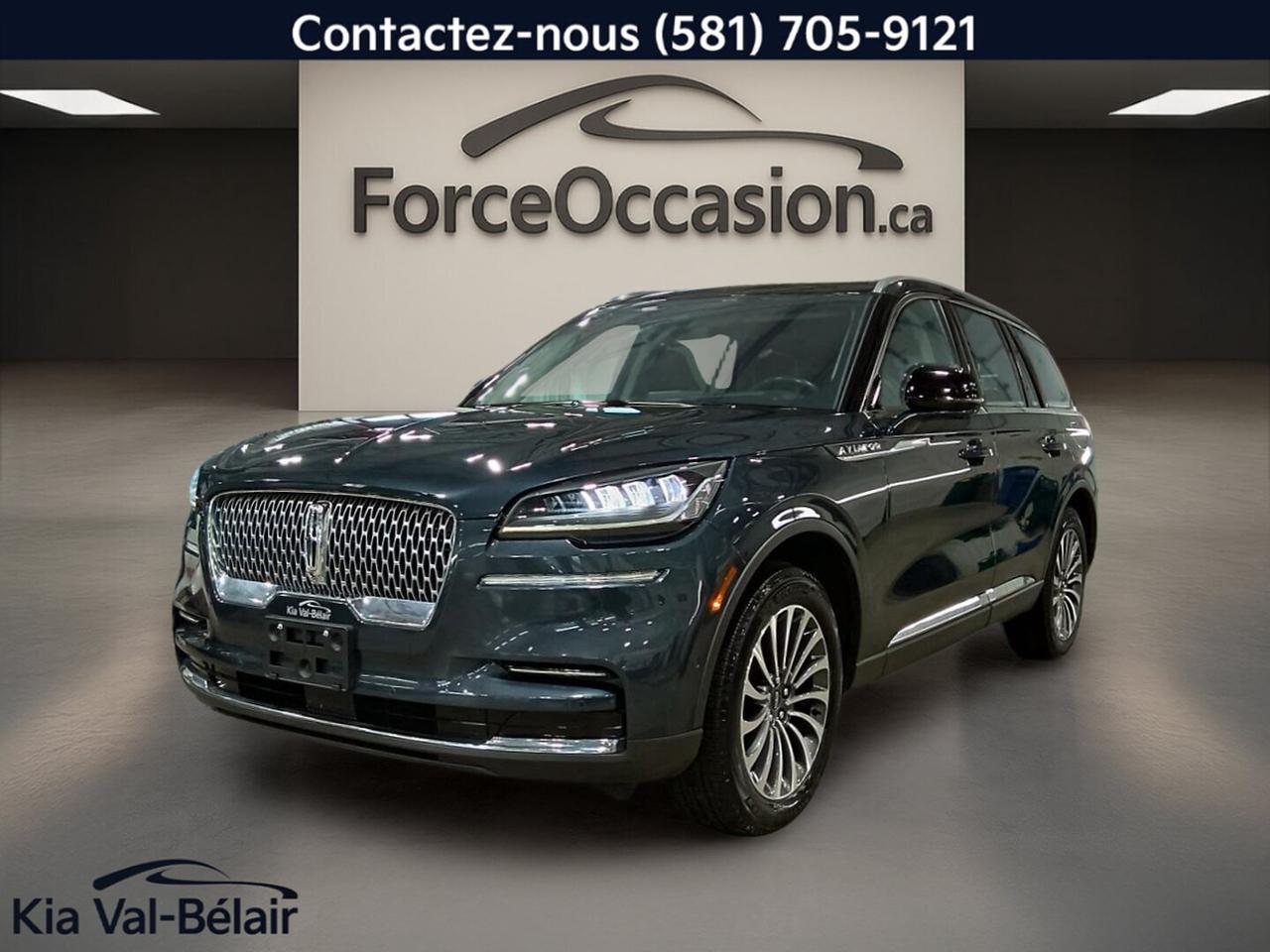 Used 2022 Lincoln Aviator ULTRA * AWD * TWIN-TURBO * CUIR * TOIT * BI-ZONE * SIÈGES VENTILÉS * for sale in Québec, QC