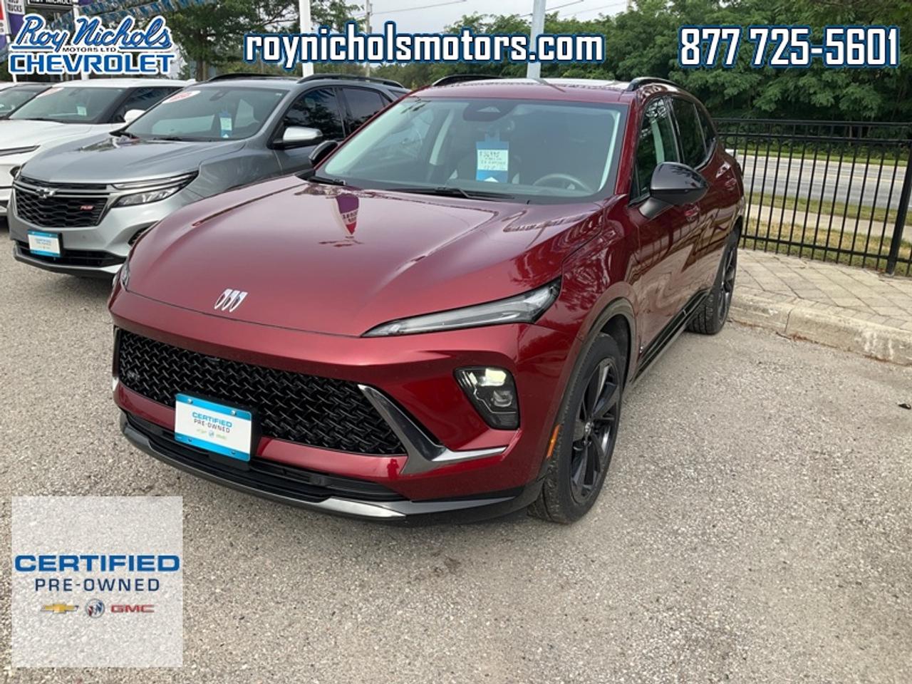 <b>Trade-in, One Owner, Local, Certified, Leather Seats,  360 Camera,  Wireless Charging Pad,  Power Liftgate,  Remote Start!</b><br> <br> This 2024 Buick Envision is fresh on our lot in Courtice.<br> <br>This Buick Envision has the space and versatility to get away with anything. Built to inspire confidence, this Envision doesn’t just get you there, it helps you be your best. As boundless as your own imagination, this Envision was designed to inspire you with every drive.<br> <br>This SUV has 53,151 km and is a Certified Pre-Owned vehicle. Its Cinnabar Metallic in colour. It has an Automatic transmission and is powered by a smooth engine. And its got a certified used vehicle warranty for added peace of mind. This vehicle has been upgraded with the following features: Leather Seats, 360 Camera, Wireless Charging Pad, Power Liftgate, Remote Start, Heated Steering Wheel, Adaptive Cruise Control.<br> <br/>This vehicle has met our highest standard and has been put through the GM certification process by our GM trained technicians. Our GM Certified used vehicles go thru an extensive 150 + point inspection and are reconditioned back to near new condition.  Each vehicle comes with a minimum of a 3 month, 5000 KM warranty or the balance of the factory warranty (whichever is longer) with 24 hour roadside assistance. They also come with satisfaction guaranteed; a 30 day or 2500 km exchange privilege if you are not completely satisfied. And thats standard. If your budget permits, you can extend or upgrade to an even more comprehensive Certified Pre-Owned Vehicle Protection Plan . Youll also appreciate the convenience of being able to transfer any existing warranties to a new owner, should you ever decide to sell your Certified Pre-Owned Vehicle.If you are a student or recently graduated, you may also qualify for an additional $500 discount when a used GM vehicle is purchased.  For more information, please call any of our knowledgeable used vehicle staff at 877-725-5601.<br> <br/><br>Roy Nichols Motors is located in Courtice which is just east of Oshawa and west of Bowmanville. We offer an excellent selection of pre owned vehicles to choose from. To book a test drive or inquire about financing and leasing options, call one of our knowledgeable and professional staff today at (877) 725-5601. <br> Come by and check out our fleet of 30+ used cars and trucks and 180+ new cars and trucks for sale in Courtice.  o~o