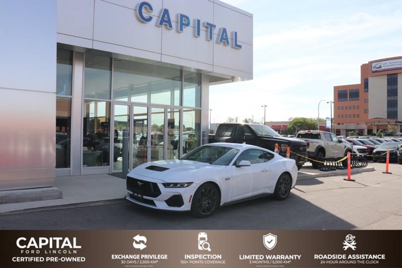 Looking for something that catches the eye? Check this bad boy out! This awesome White Ford Mustang GT focuses on performance with a RWD Premium Gasoline V-8 5.0 L/302 engine. The GT model has 420 horsepower and 390 foot-pounds of torque, 3.73 rear axle, and 18-inch aluminum wheels. The 0-60mph time of the GT is about 4.3 seconds. It comes equipped with leather seats and a 6-way power driver seat. Turn up the tunes with the Shaker Sound System and a 6 month prepaid subscription on SIRIUS Satellite Radio. See this beast for yourself at Capital or contact our sales team for more information!Check out this vehicles pictures, features, options and specs, and let us know if you have any questions. Helping find the perfect vehicle FOR YOU is our only priority.P.S...Sometimes texting is easier. Text (or call) 1-204-900-8266 for fast answers at your fingertips!Dealer Permit #4697