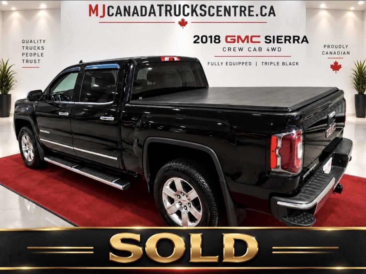 2018 GMC Sierra 1500 4WD Crew Cab SLT Z 71 Fully Equipped -Triple Black