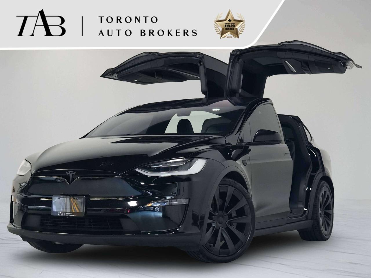 This stunning 2023 Tesla Model X is a local Ontario vehicle with a clean CARFAX report and remaining manufacturer warranty until March 7, 2027, or up to 80,000 km. Combining exhilarating electric performance, advanced technology, exceptional comfort, and unmistakable Tesla design, this Model X is equipped with the highly sought-after Yoke Steering Wheel and 22" wheels, giving it a distinctive and commanding presence on the road. Key features Include: All-Electric Dual-Motor Powertrain Tesla All-Wheel Drive Yoke Steering Wheel 22" Tesla Alloy Wheels Advanced Autopilot Premium Interior Heated Front & Rear Seats Heated Steering Wheel Panoramic Glass Roof Power Front Seats Premium Audio System Large Central Touchscreen Display Rear Passenger Display Navigation System Apple Music & Streaming Services Bluetooth Connectivity 360&deg; Surround View Camera Front & Rear Parking Sensors Power Liftgate Falcon Wing Rear Doors Wireless Phone Charging Multiple Driving & Regenerative Braking Modes NOW OFFERING 3 MONTH DEFERRED FINANCING PAYMENTS ON APPROVED CREDIT.  WE OFFER THE BEST FINANCE RATES, AND DONT CHARGE ANY FINANCING FEE  Looking for a top-rated pre-owned luxury car dealership in the GTA? Look no further than Toronto Auto Brokers (TAB)! Were proud to have won multiple awards, including the 2024 AutoTrader Best Priced Dealer, the 2024 CarGurus Award, the 2025 Top Choice Award, the 2025 Consumer Satisfaction Award, the 2025 Canadian Choice Award, the 2025 Three Best Rated Dealer Award, and many more! With 30 years of experience serving the Greater Toronto Area, TAB is a respected and trusted name in the pre-owned luxury car industry. Our 30,000 sq.Ft indoor showroom is home to a wide range of luxury vehicles from top brands like BMW, Mercedes-Benz, Audi, Porsche, Land Rover, Jaguar, Aston Martin, Bentley, Maserati, and more. And we dont just serve the GTA, were proud to offer our services to all cities in Canada, including Vancouver, Montreal, Calgary, Edmonton, Winnipeg, Saskatchewan, Halifax, and more. At TAB, were committed to providing a no-pressure environment and honest work ethics. As a family-owned and operated business, we treat every customer like family and ensure that every interaction is a positive one. Come experience the TAB Lifestyle at its truest form, luxury car buying has never been more enjoyable and exciting! We offer a variety of services to make your purchase experience as easy and stress-free as possible. From competitive and simple financing and leasing options to extended warranties, aftermarket services, and full history reports on every vehicle, we have everything you need to make an informed decision. We welcome every trade, even if youre just looking to sell your car without buying, and when it comes to financing or leasing, we offer same day approvals, with access to over 50 lenders, including all of the banks in Canada. Feel free to check out your own Equifax credit score without affecting your credit score, simply click on the Equifax tab above and see if you qualify. Call us today or visit our website to learn more about our inventory and services. And remember, all prices exclude applicable taxes and licensing, and vehicles can be certified at an additional cost of $999.