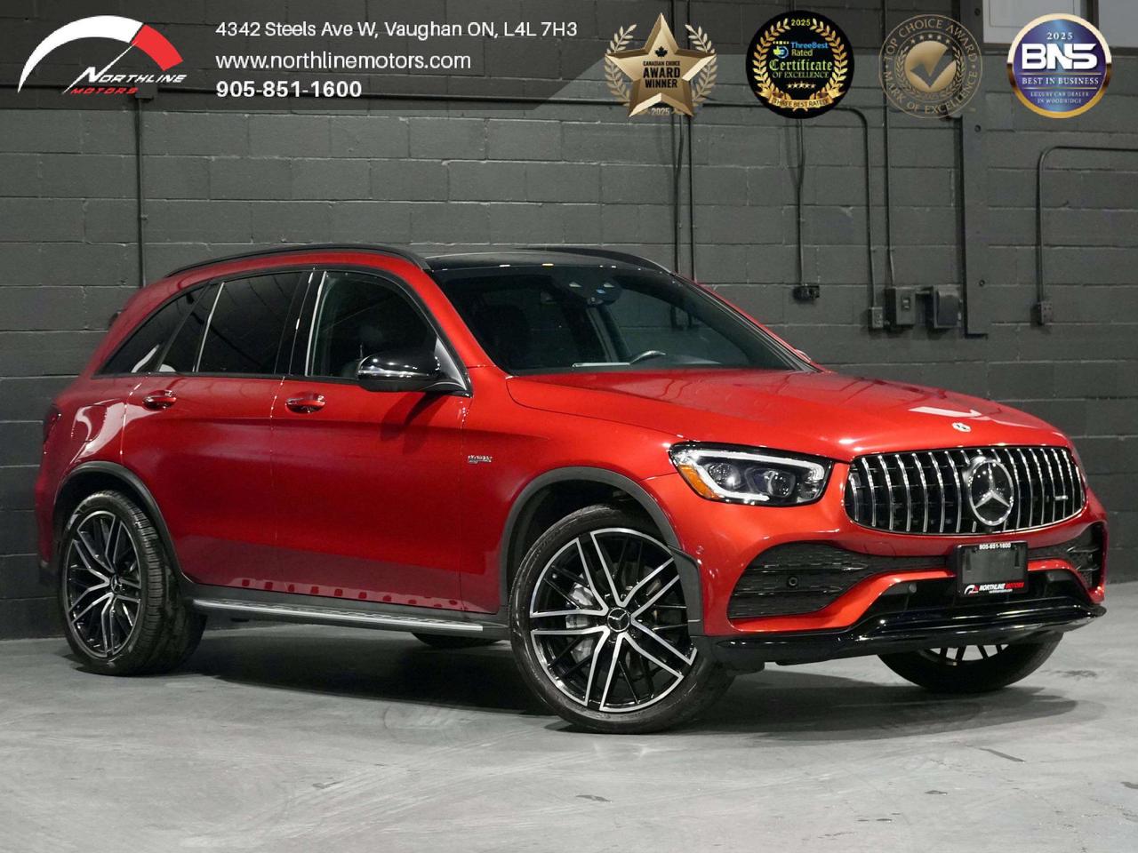 -3.0L Twin-Turbo V6 -385 HP  -4MATIC All-Wheel Drive -9-Speed AMG SPEEDSHIFT TCT automatic -AMG RIDE CONTROL+ sport suspension -AMG DYNAMIC SELECT -AMG Performance exhaust -Paddle shifters -Heated front  sport seats -Memory drivers seat -Apple CarPlay -Android Auto -Bluetooth -USB connectivity -Blind Spot Assist -Rear Cross-Traffic Alert -Forward Collision Warning -Active Brake Assist -Driver Attention Assist -Electronic Stability Control -Traction Control -360&deg; Camera -Head-Up Display -Heated rear seats -Panorama Roof QUALIFY FOR A 4-YEAR WARRANTY TODAY! At Northline Motors, were a family-owned dealership committed to delivering a transparent, stress-free car-buying experience. With over 12 years of industry experience and multiple consumer choice awards, weve built our reputation on quality vehicles, competitive pricing, and exceptional customer service. Every vehicle comes with:  Full vehicle history report  Financing options available  Extended warranty packages  Aftermarket protection services  Ongoing customer support past purchase Browse our latest inventory online or visit our friendly, no-pressure showroom. Coffee and tea are always on us! Please note: Prices exclude applicable taxes and licensing fees. All vehicles, unless otherwise specified, can be certified for an additional $999; otherwise, as per OMVIC regulations, the vehicle is not drivable, certified, or e tested. While every effort is made to ensure accuracy, errors, omissions, and pricing changes may occur.  Please contact our sales team to verify vehicle details including vehicle options and availability.