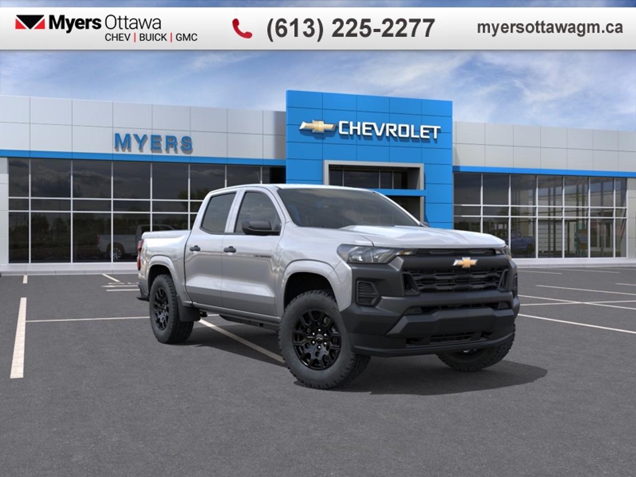 Inside, its well-crafted cabin features intuitive controls, durable materials, and smart connectivity for both work and play.<br> <br>The 2026 Chevrolet Colorado is built for drivers who need a truck that can handle both tough jobs and daily life with ease. Its interior offers the right blend of comfort, functionality, and modern tech to support your workday or weekend adventure. With solid capability, thoughtful design, and advanced safety features, the Colorado remains a trusted choice in the midsize truck segment.<br> <br>This Sterling Grey Metallic 4X4 pickup has an Automatic transmission. <br> <br> Our Colorados trim level is WT. This rugged truck rewards you with great standard features such as a vivid 11.3-inch diagonal infotainment screen with Apple CarPlay and Android Auto, remote keyless entry, air conditioning, and a 6-speaker audio system. Safety features include automatic emergency braking, front pedestrian braking, lane keeping assist with lane departure warning, Teen Driver, and forward collision alert with IntelliBeam high beam assist. This vehicle has been upgraded with the following features: Advanced Trailering Package, WT Convenience Package.<br><br> <br>To apply right now for financing use this link: <a href=https://creditonline.dealertrack.ca/Web/Default.aspx?Token=b35bf617-8dfe-4a3a-b6ae-b4e858efb71d&Lang=en target=_blank>https://creditonline.dealertrack.ca/Web/Default.aspx?Token=b35bf617-8dfe-4a3a-b6ae-b4e858efb71d&Lang=en</a><br> <br/><br><br> Come by and check out our fleet of 30+ used cars and trucks and 160+ new cars and trucks for sale in Ottawa.  o~o