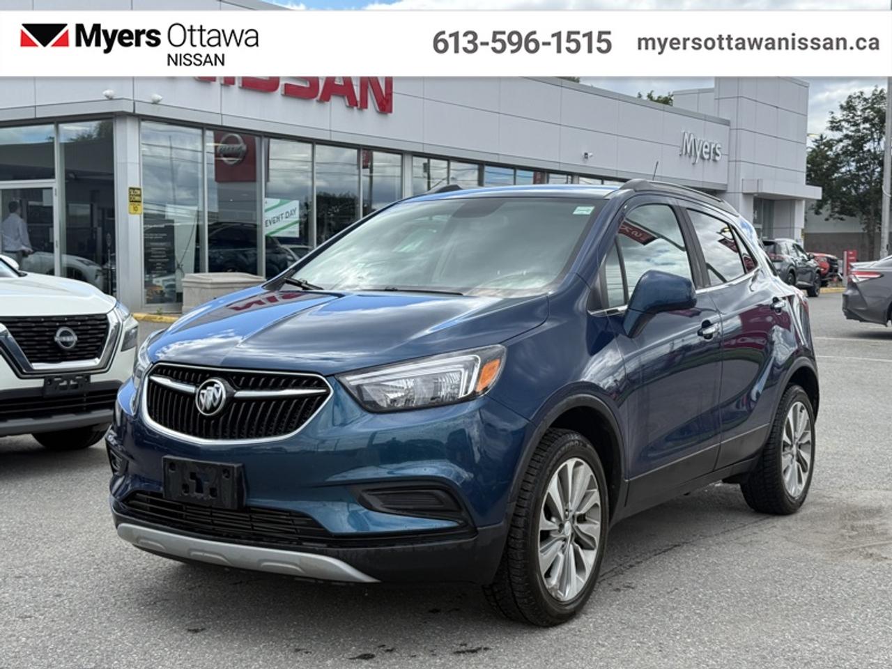 <b>Low Mileage, Synthetic Leather,  Remote Keyless Entry,  Aluminum Wheels,  SiriusXM,  Android Auto!</b><br> <br>  Compare at $17505 - Our Price is just $16995! <br> <br>All new for 2020, this Buick Encore is ready to elevate the compact SUV class to new levels. This 2020 Buick Encore is fresh on our lot in Ottawa.<br> <br>With a modern look, an impressive drivetrain, and a good list of new standard features, this all new 2020 Buick Encore is more than just a compact SUV. The exterior styling is fresh and unique, while remaining classy and refined with awesome chrome accents, mouldings, and trim. The drivetrain provides a more engaging driving experience, while managing to be more fuel efficient. Lastly, the new features make this Buick Encore feel like a car youd expect in 2020, complete with all the connectivity you could imagine.<br> <br>This low mileage SUV has just 64,000 km. Its nice in colour and is completely accident free based on the <a href=https://vhr.carfax.ca/?id=cuAtC3akP+01k00xgtufTHYfpFbJ+rGn target=_blank>CARFAX Report</a>. It has an Automatic transmission and is powered by a 138HP 1.4L 4 Cylinder Engine. <br> <br> Our Encores trim level is Preferred. This Preferred Encore is way more than a base model compact SUV. With leatherette seat trim, 4G WiFi, active noise control for a quiet ride, and keyless open and start you get to ride in modern comfort while amazing tech like the Buick Infotainment System with Apple CarPlay, Android Auto, Bluetooth, 8 inch touchscreen, and SiriusXM keep you entertained. Other amazing features include leather wrapped multifunction steering wheel, driver information centre, aluminum wheels, heated power side mirrors with turn signals, chrome strips on door handles, and accent color front and rear fascia. This vehicle has been upgraded with the following features: Synthetic Leather, Remote Keyless Entry, Aluminum Wheels, SiriusXM, Android Auto, Apple CarPlay, WiFi.<br> <br>To apply right now for financing use this link: <a href=https://www.myersottawanissan.ca/finance target=_blank>https://www.myersottawanissan.ca/finance</a><br> <br/>Payments from <b>$273.35</b> monthly with $0 down for 84 months @ 8.99% APR O.A.C. ( Plus applicable taxes - and licensing fees ). See dealer for details. <br><br>Get the amazing benefits of a Nissan Certified Pre-Owned vehicle!!! Save thousands of dollars and get a pre-owned vehicle that has factory warranty, 24 hour roadside assistance and rates as low as 2.99%!!! <br>*LIFETIME ENGINE TRANSMISSION WARRANTY NOT AVAILABLE ON VEHICLES WITH KMS EXCEEDING 140,000KM, VEHICLES 8 YEARS & OLDER, OR HIGHLINE BRAND VEHICLE(eg. BMW, INFINITI. CADILLAC, LEXUS...)<br> Come by and check out our fleet of 30+ used cars and trucks and 130+ new cars and trucks for sale in Ottawa.  o~o