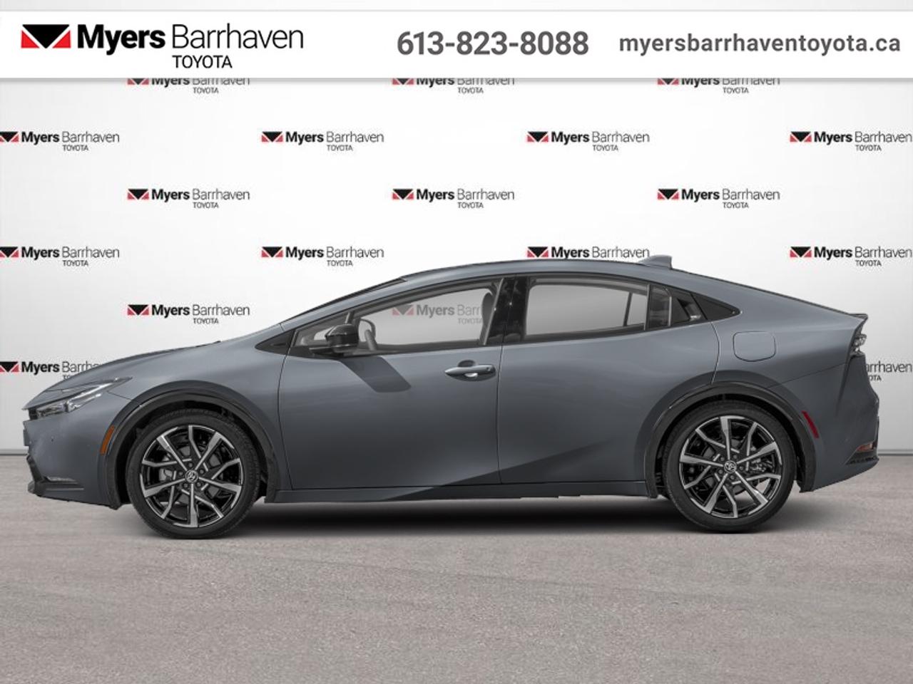 <b>Sunroof,  Heated Seats,  Heated Steering Wheel,  Apple CarPlay,  Android Auto!</b><br> <br> TEXT US DIRECTLY FOR MORE INFORMATION AT 613-704-7598.<br> <br>The 2027 Toyota Prius Plug-In Hybrid fits a forward-thinking lifestyle without ever asking you to compromise.<br> <br>With its low, futuristic silhouette and confident presence, the 2027 Prius Plug-In Hybrid looks as innovative as it drives. Inside, a bright and thoughtfully designed cabin offers a comfortable, connected space that makes every trip feel effortless and modern. Backed by Toyotas reputation for dependability, the Prius Plug-In Hybrid delivers the freedom to plug in and go electric or simply drive on, giving you flexibility that fits your life beautifully.<br> <br>This Guardian Gray hatchback has an Automatic transmission and is powered by a 220HP 2.0L 4 Cylinder Engine. <br> <br> Our Prius Plug-In Hybrids trim level is XSE. This Prius PHEV XSE features a fast-charging plug-in hybrid powertrain and rewards you with great standard features such as a dual-panel glass sunroof, upgraded alloy wheels, heated front seats, a heated steering wheel, adaptive cruise control, voice-activated climate control, a fully digital drivers dash display, and a 12.3-inch infotainment screen bundled with Toyota Connected Services, Apple CarPlay and Android Auto. Safety features include blind spot monitoring, lane keeping assist with lane departure warning, evasive steering assist, and pre-collision warning. This vehicle has been upgraded with the following features: Sunroof, Heated Seats, Heated Steering Wheel, Apple CarPlay, Android Auto, Adaptive Cruise Control, Blind Spot Detection.<br><br> <br>To apply right now for financing use this link: <a href=https://www.myersbarrhaventoyota.ca/quick-approval/ target=_blank>https://www.myersbarrhaventoyota.ca/quick-approval/</a><br> <br/>4.69% financing for 84 months. <br> Buy this vehicle now for the lowest bi-weekly payment of <b>$309.04</b> with $0 down for 84 months @ 4.69% APR O.A.C. ( Plus applicable taxes - **Rebates may not be applicable on all purchase types [cash, lease, or finance]. Eligibility and conditions may vary. Please see dealer for full details and confirmation of eligibility. ). Incentives expire 2026-08-31. See dealer for details. <br><br>At Myers Barrhaven Toyota we pride ourselves in offering highly desirable pre-owned vehicles. We truly hand pick all our vehicles to offer only the best vehicles to our customers. No two used cars are alike, this is why we have our trained Toyota technicians highly scrutinize all our trade ins and purchases to ensure we can put the Myers seal of approval. Every year we evaluate 1000s of vehicles and only 10-15% meet the Myers Barrhaven Toyota standards. At the end of the day we have mutual interest in selling only the best as we back all our pre-owned vehicles with the Myers *LIFETIME ENGINE TRANSMISSION warranty. Thats right *LIFETIME ENGINE TRANSMISSION warranty, were in this together! If we dont have what youre looking for not to worry, our experienced buyer can help you find the car of your dreams! Ever heard of getting top dollar for your trade but not really sure if you were? Here we leave nothing to chance, every trade-in we appraise goes up onto a live online auction and we get buyers coast to coast and in the USA trying to bid for your trade. This means we simultaneously expose your car to 1000s of buyers to get you top trade in value. <br>We service all makes and models in our new state of the art facility where you can enjoy the convenience of our on-site restaurant, service loaners, shuttle van, free Wi-Fi, Enterprise Rent-A-Car, on-site tire storage, and complimentary drinks. Come see why many Toyota owners are making the switch to Myers Barrhaven Toyota. <br>*LIFETIME ENGINE TRANSMISSION WARRANTY NOT AVAILABLE FOR VEHICLES WITH KMS EXCEEDING 140,000KM OR HIGHLINE BRAND VEHICLE(e.g., BMW, INFINITI. CADILLAC, LEXUS...)<br> Come by and check out our fleet of 70+ used cars and trucks and 20+ new cars and trucks for sale in Ottawa.  o~o