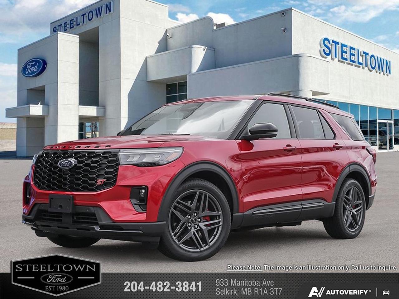 <b>Sport Suspension,  Sunroof,  Cooled Seats,  BlueCruise,  Navigation!</b><br> <br> We value your TIME, we wont waste it or your gas is on us!   We offer extended test drives and if you cant make it out to us we will come straight to you!<br> <br>This 2026 Ford Explorer is comfortable and practical, perfectly suited for you and your family.<br> <br>This Ford Explorer is the ultimate lifestyle vehicle with plenty of style and space for all of your passengers and cargo. It has the hauling capabilities of a midsize SUV combined with strong off-road capabilities. Whether your next family adventure is to the grocery store or over a high mountain pass, the Ford Explorer was built to get you there with ease.<br> <br>This Rapid Red Metallic SUV has an Automatic transmission and is powered by a 400HP 3.0L V6 Cylinder Engine. <br> <br> Our Explorers trim level is ST. This range-topping Explorer ST rewards you with sport-tuned suspension, a dual-panel sunroof and cooled front seats, as well as BlueCruise 1.2, inbuilt navigation, Bang & Olufsen audio, an aerial view camera system and a heated steering wheel. Also standard include 21 aluminum wheels, FordPass Connect 5G mobile hotspot internet access, adaptive cruise control, smart device remote engine start, and a power liftgate for rear cargo access. On the inside, occupants are treated to leather upholstery, voice-activated dual-zone climate control, and a 13.2-inch infotainment screen with wireless Apple CarPlay and Android Auto. Safety features also include lane keep assist with lane departure warning, collision mitigation, automatic emergency braking, evasion assist, and rear parking sensors. This vehicle has been upgraded with the following features: Sport Suspension, Sunroof, Cooled Seats, BlueCruise, Navigation, B&O Audio, 360 Camera.<br><br> View the original window sticker for this vehicle with this url <b><a href=http://www.windowsticker.forddirect.com/windowsticker.pdf?vin=1FMWK8GC3TGB45480 target=_blank>http://www.windowsticker.forddirect.com/windowsticker.pdf?vin=1FMWK8GC3TGB45480</a></b>.<br> <br>To apply right now for financing use this link: <a href=http://www.steeltownford.com/?https://CreditOnline.dealertrack.ca/Web/Default.aspx?Token=bf62ebad-31a4-49e3-93be-9b163c26b54c&La target=_blank>http://www.steeltownford.com/?https://CreditOnline.dealertrack.ca/Web/Default.aspx?Token=bf62ebad-31a4-49e3-93be-9b163c26b54c&La</a><br> <br/>Total rebate of $1000 is reflected in the price. 5.49% financing for 84 months. Incentives expire 2026-08-31. See dealer for details. <br><br>Family owned and operated in Selkirk for 35 Years.  <br>Steeltown Ford is located just 20 minutes North of the Perimeter Hwy, with an onsite banking center that offers free consultations. <br>Ask about our special dealer rates available through all major banks and credit unions.<br>Dealer retains all rebates, plus taxes, govt fees and Steeltown Protect Plus.<br>Steeltown Ford Protect Plus includes:<br>- Life Time Tire Warranty <br>Dealer Permit # 1039<br><br><br> Come by and check out our fleet of 110+ used cars and trucks and 190+ new cars and trucks for sale in Selkirk.  o~o