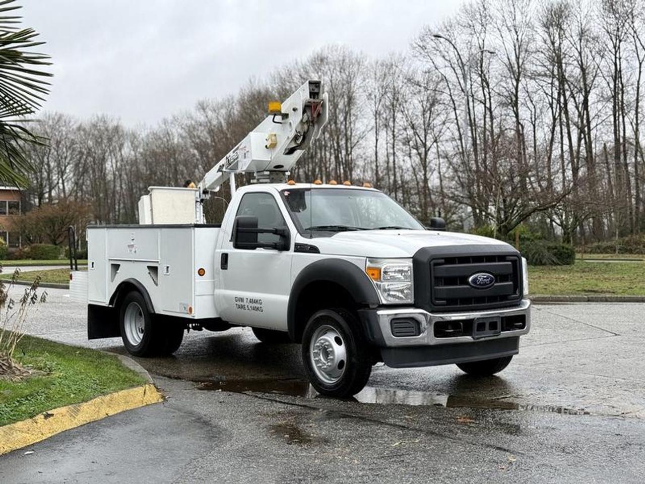 The 2012 Ford F-450 SD Regular Cab DRW Terex Bucket Truck is equipped with a Terex Hi-Ranger NT-29 aerial device offering a 29-foot platform height and a 350 lb rated platform capacity, making it well suited for utility, maintenance, signage, and light construction work. Powered by a 6.8L V10 gasoline engine paired with an automatic transmission and RWD, this unit features a BG service body with multiple locking storage compartments, master PTO, pure-sine inverter, auxiliary switches, strobe lights, and a slope indicator for safe operation. Inside, the regular cab includes air conditioning and heat for year-round comfort. Overall measurements are approximately 22 ft 4 in long, 8 ft wide, and 10 ft 1 in high, providing a compact yet capable platform for aerial service applications. This item is currently OFFSITE. You must register an appointment with our office to schedule an offsite viewing. Appointments must be made a minimum of one business day in advance (and as defined by the days that Repo.com is open for business) before your appointment can be scheduled and confirmed. We may, at our own discretion, instead opt to transport smaller items to Repo.coms main yard for viewing purposes.  $49,870.00 plus $375 processing fee, $50,245.00 total payment obligation before taxes.   Listing report, warranty, contract commitment cancellation fee, financing available on approved credit (some limitations and exceptions may apply). All above specifications and information is considered to be accurate but is not guaranteed and no opinion or advice is given as to whether this item should be purchased. We do not allow test drives due to theft, fraud, acts of vandalism and undetectable impaired driving. Instead we provide the following benefits: Complimentary Warranty (with options to extend), Limited Money Back Satisfaction Guarantee on Fully Completed Contracts, Contract Commitment Cancellation, and an Open-Ended Sell-Back Option. Ask seller for details or call 604-522-REPO(7376) to confirm listing availability.