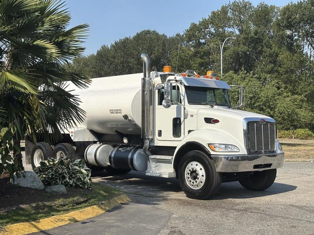 This 2008 Peterbilt 340 is powered by an 8.3L 6-cylinder diesel engine paired with a manual transmission and 6x4 drivetrain. Equipped as a water tank truck, it features a Jasper Tank 16,725 L water tank and water spraying system for commercial, construction, road maintenance and dust-control applications.

Additional equipment includes cone holders and beacon lights. Cab features include cruise control, AM/FM radio, CD player, air conditioning and heat.

The truck has a GVW of 22,600 kg and tare weight of 9,800 kg. Overall vehicle dimensions are approximately 32 L x 9 W x 11 6 H.

Finished in white with a black interior. This item is currently OFFSITE. You must register an appointment with our office to schedule an offsite viewing. Appointments must be made a minimum of one business day in advance (and as defined by the days that Repo.com is open for business) before your appointment can be scheduled and confirmed. We may, at our own discretion, instead opt to transport smaller items to Repo.coms main yard for viewing purposes.  $138,830.00 plus $375 processing fee, $139,205.00 total payment obligation before taxes.   Listing report, warranty, contract commitment cancellation fee. All above specifications and information is considered to be accurate but is not guaranteed and no opinion or advice is given as to whether this item should be purchased. We do not allow test drives due to theft, fraud, acts of vandalism and undetectable impaired driving. Instead we provide the following benefits: Complimentary Warranty (with options to extend), Limited Money Back Satisfaction Guarantee on Fully Completed Contracts, Contract Commitment Cancellation, and an Open-Ended Sell-Back Option. Ask seller for details or call 604-522-REPO(7376) to confirm listing availability.