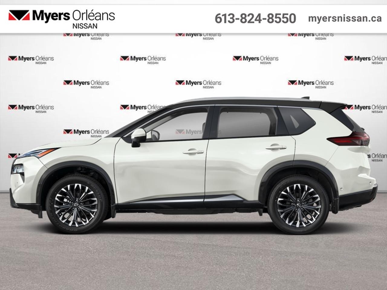 <b>Leather Seats!</b><br> <br> This refined SUV blends luxury, technology, and everyday practicality with a confident presence.<br> <br>Nissan was out for more than designing a good crossover in this 2026 Rogue. They were designing an experience. Whether your adventure takes you on a winding mountain path or finding the secrets within the city limits, this Rogue is up for it all. Spirited and refined with space for all your cargo and the biggest personalities, this Rogue is an easy choice for your next family vehicle.<br> <br>This 2-tone Everest White Tricoat SUV has an Automatic transmission and is powered by a 201HP 1.5L 3 Cylinder Engine. <br> <br> Our Rogues trim level is Platinum. Its sophisticated exterior features a power liftgate, panoramic sunroof, chrome and black accents, and a distinctive grille that enhances its modern appeal. Inside, premium quilted semi-aniline leather seats with heating and memory functions, a heated leather steering wheel, dual-zone automatic climate control, and a power-adjustable drivers seat create a comfortable and upscale cabin environment. The intuitive infotainment system includes a 12.3-inch high-definition touchscreen with navigation, Bose premium audio with ten speakers, wireless Apple CarPlay and Android Auto, Google built-in services, and a Wi-Fi hotspot for seamless connectivity. Convenience features like remote start, proximity key entry, and Intelligent Cruise Control make every drive effortless, while advanced safety systems such as ProPILOT Assist 1.1, Blind Spot Intervention, Intelligent Lane Intervention, Emergency SOS, and the Aerial View Camera System provide confidence and awareness on every journey. This vehicle has been upgraded with the following features: Leather Seats.<br><br> <br/>Total rebate of $5000 is reflected in the price. Credit includes $5,000 Non-Stackable Dollars for Cash Purchase only, available in lieu of subvented financing rates. Incentives expire 2026-08-31. See dealer for details. <br> <br> <br>LEASING:<br><br>Estimated Lease Payment: $620/m <br>Payment based on 2.4% lease financing for 60 months with $0 down payment on approved credit. Total obligation $37,255. Mileage allowance of 16,000 KM/year. Offer expires 2026-08-31.<br><br><br>We are proud to regularly serve our clients and ready to help you find the right car that fits your needs, your wants, and your budget.And, of course, were always happy to answer any of your questions.Proudly supporting Ottawa, Orleans, Vanier, Barrhaven, Kanata, Nepean, Stittsville, Carp, Dunrobin, Kemptville, Westboro, Cumberland, Rockland, Embrun , Casselman , Limoges, Crysler and beyond! Call us at (613) 824-8550 or use the Get More Info button for more information. Please see dealer for details. The vehicle may not be exactly as shown. The selling price includes all fees, licensing & taxes are extra. OMVIC licensed.Find out why Myers Orleans Nissan is Ottawas number one rated Nissan dealership for customer satisfaction! We take pride in offering our clients exceptional bilingual customer service throughout our sales, service and parts departments. Located just off highway 174 at the Jean DÀrc exit, in the Orleans Auto Mall, we have a huge selection of New vehicles and our professional team will help you find the Nissan that fits both your lifestyle and budget. And if we dont have it here, we will find it or you! Visit or call us today.<br> Come by and check out our fleet of 30+ used cars and trucks and 120+ new cars and trucks for sale in Orleans.  o~o