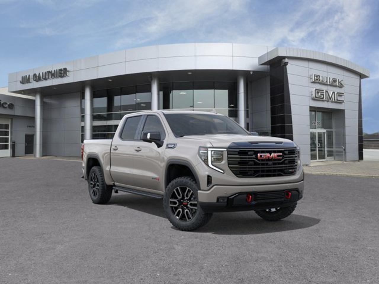 Under the hood, this Sierra 1500 AT4 is equipped with a robust 6.2L EcoTEC3 V8 engine, delivering an impressive 420 horsepower and 460 lb-ft of torque. Paired with a smooth 10-speed automatic transmission and a 2-inch factory-installed lift, this truck is engineered for those who demand serious capability without sacrificing control. The inclusion of an off-road suspension with monotube shocks and a two-speed transfer case ensures you can handle diverse terrains with confidence. Inside, you are welcomed by a premium cabin featuring perforated leather front seating with Kalahari accents. Technology takes center stage with a 13.4-inch diagonal touchscreen, wireless Apple CarPlay and Android Auto compatibility, and a Bose premium 7-speaker sound system. The AT4 Premium Package adds even more convenience, including off-road high-clearance steps and a head-up display, making every drive---whether for work or leisure---a first-class experience. Safety is a top priority in this 2026 model, which comes loaded with the latest protective features. From the HD Surround Vision system and Rear Camera Mirror to Automatic Emergency Braking and Lane Keep Assist, you will have peace of mind on every journey. Practicality is equally considered with the innovative MultiPro Tailgate, providing six functional loading and access features that make managing your cargo easier than ever.