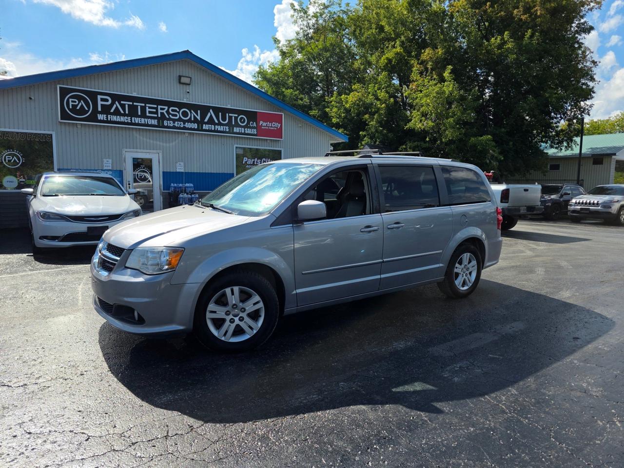 2017 Dodge Grand Caravan Crew Plus. Front-wheel drive with the 3.6L V6 and automatic transmission, finished in silver with black leather seating for seven, including third-row seating and rear bucket seats. Equipped with back-up camera, power liftgate, power driver and passenger seats, heated front seats, heated mirrors, keyless entry, satellite radio, auxiliary audio input, factory privacy glass and a roof rack. 168,403 km. Stock 775622. Low interest financing available. Trades welcome. Call Patterson Auto Sales in Madoc to book a test drive.