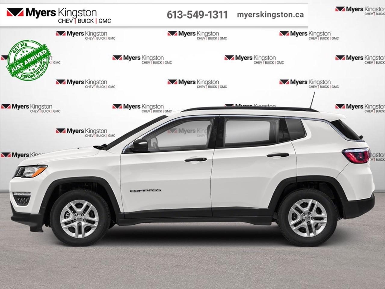 <b>Heated Seats,  Apple CarPlay,  Android Auto,  Heated Steering Wheel,  Remote Keyless Entry!</b><br> <br> Whether you need to get to soccer practice or over a mountain, this Jeep Compass has you covered. This 2021 Jeep Compass is fresh on our lot in Kingston.<br> <br>From the first look inside this amazing SUV, youll know that youre surrounded in greatness. With stunning interior and exterior finishes plus a convenient driver experience, this Jeep Compass is ready to tackle whatever you put in front of it. This amazing SUV combines modern safety, next gen technology, and rugged capability into an attractive package.<br> <br>This SUV has 101,458 km. Its White in colour. It has an Automatic transmission and is powered by a 180HP 2.4L 4 Cylinder Engine. <br> <br> Our Compasss trim level is Sport. This Compass Sport comes equipped with everything you need for your next family adventure. Stay connected on your daily commute or next adventure with Jeeps Uconnect 4 with Apple CarPlay and Android Auto and wireless connectivity. This family crossover lets you cruise in style and comfort with chrome accents, heated seats, a heated steering wheel, remote keyless entry, and ParkView Rear Backup Camera. This vehicle has been upgraded with the following features: Heated Seats, Apple CarPlay, Android Auto, Heated Steering Wheel, Remote Keyless Entry, Rear Camera.<br> To view the original window sticker for this vehicle view this <a href=http://www.chrysler.com/hostd/windowsticker/getWindowStickerPdf.do?vin=3C4NJCAB5MT518800 target=_blank>http://www.chrysler.com/hostd/windowsticker/getWindowStickerPdf.do?vin=3C4NJCAB5MT518800</a>. <br/><br> <br>To apply right now for financing use this link: <a href=https://www.taylorautomall.com/finance/apply-for-financing/ target=_blank>https://www.taylorautomall.com/finance/apply-for-financing/</a><br> <br/>Buy this vehicle now for the lowest bi-weekly payment of <b>$120.82</b> with $0 down for 96 months @ 8.99% APR O.A.C. ( Plus applicable taxes - Plus applicable fees ). See dealer for details. <br><br>For more information, please call any of our knowledgeable used vehicle staff at (613) 549-1311!<br><br> Come by and check out our fleet of 70+ used cars and trucks and 200+ new cars and trucks for sale in Kingston.  o~o
