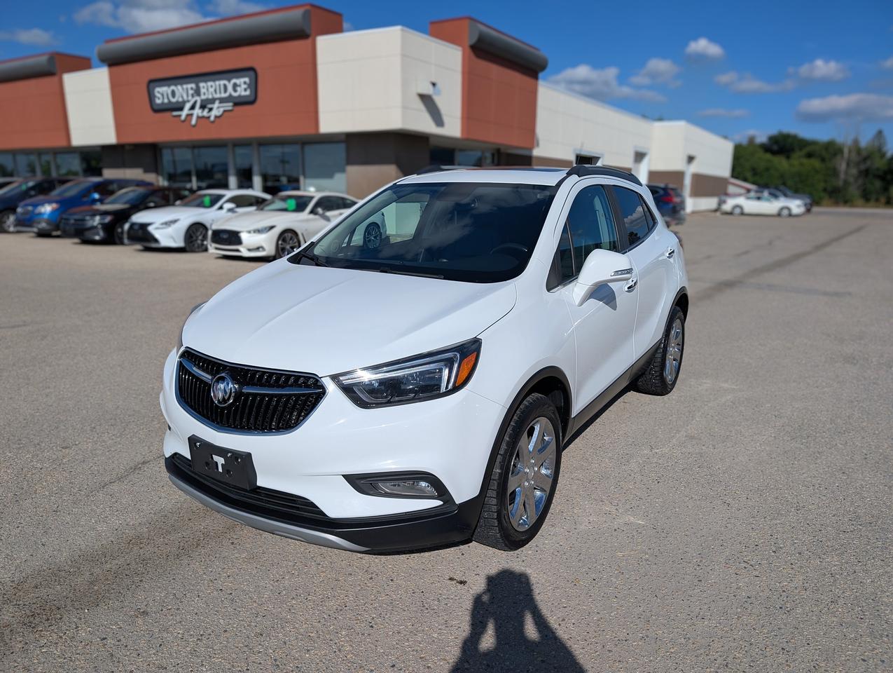 <p>2018 Buick Encore Essence with 98276km. 1.4L 4 cylinder AWD. Clean title and safetied. Accident free. Alberta vehicle.&nbsp;</p><p>&nbsp;</p><p><br>&nbsp;</p><p>&nbsp;</p><p><br>Command start</p><p>&nbsp;</p><p><br>Leather interior</p><p>&nbsp;</p><p><br>Power seats with memory drivers</p><p>&nbsp;</p><p><br>Heated seats</p><p>&nbsp;</p><p><br>Heated steering</p><p>&nbsp;</p><p><br>Sunroof</p><p>&nbsp;</p><p><br>Bluetooth</p><p>&nbsp;</p><p><br>Back up camera</p><p>&nbsp;</p><p><br>&nbsp;</p><p>&nbsp;</p><p><br>We take trades! Vehicle is for sale in Steinbach by STONE BRIDGE AUTO INC. Dealer #5000 we are a small business focused on customer satisfaction. Text or call before coming to view and ask for sales</p>