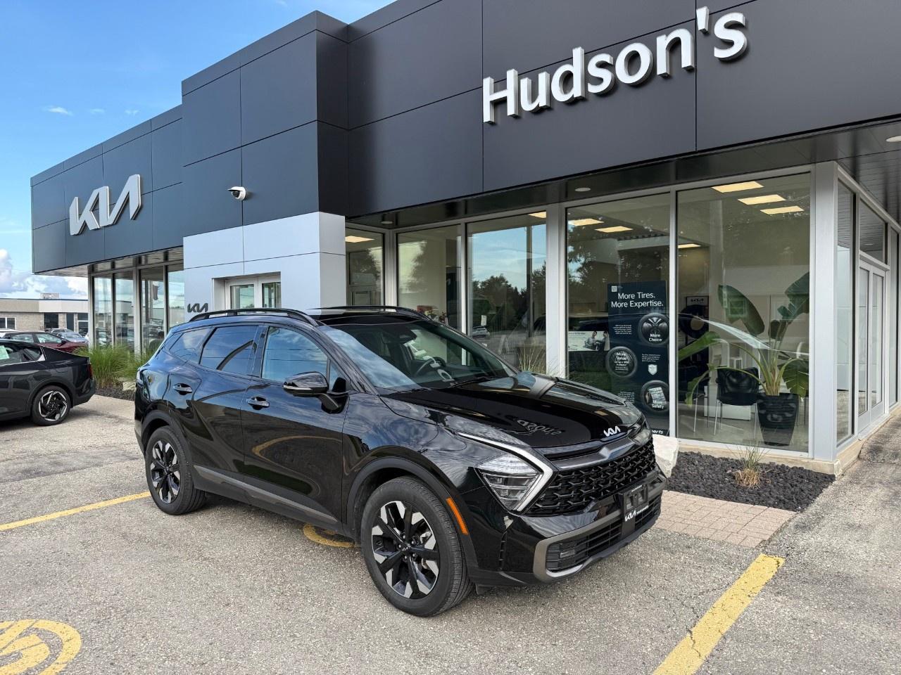 <p><span style=color:rgb( 0 , 0 , 0 )>One Owner! This Kia Sportage X-Line Limited features a 2.5L L4 Engine, 8-Speed Automatic Transmission, All Wheel Drive, Fusion Black Exterior, Black Leather Interior, Panoramic Sunroof, Heated Vented Front Seats, Power Adjustable Driver Seat with 2-way Lumbar Support, Power Adjustable Passenger Seat, Memory Driver Seat Settings, Drive Mode Select, Heated 60/40 Split Folding Rear Seats, Keyless Entry, Remote Start, Push Button Start, 360 Degree Camera, Rear Vision Camera, Front/ Rear Parking Sensors, Lane Keep Assist, Blind Spot Avoidance Assist, Advanced Forward Collision Avoidance Assist, Rear Cross Traffic Avoidance Assist, Leather Wrapped Heated Steering Wheel with Mounted Audio Controls, Tilt/ Telescopic Steering Column, Smart Cruise Control, 12.3 Curved Touchscreen with Navigation Capability, Bluetooth, Apple Carplay/ Android Auto, Wireless Phone Charger, AM/FM/MP3 Radio, Interior LED Lighting, Dual Zone Climate Control, Smart Powered Liftgate, Heated Exterior Mirrors, Trailering Pre Wiring Package, Downhill Brake Control, LED Multi Reflection Headlamps, LED Taillamps, LED Foglamps, Black Ladder Roof Rails, Tire Pressure Monitoring System, 19 Aluminum Wheels, Kia Connect, SiriusXM Satellite Radio Services Available.</span></p><p></p><p><span style=color:rgb( 0 , 0 , 0 )><em>The Larry Hudson Group is a family run automotive organization that has enjoyed growth for over 42 years of business. We have a great selection of new inventory and what we feel are the best reconditioned used cars in Ontario. Hudsons NEED your trade. We can offer you top market value for your current vehicle. Please come and partake in a great buying experience with the Larry Hudson Group in Listowel. FREE CarFax report available with every used vehicle!</em></span></p>