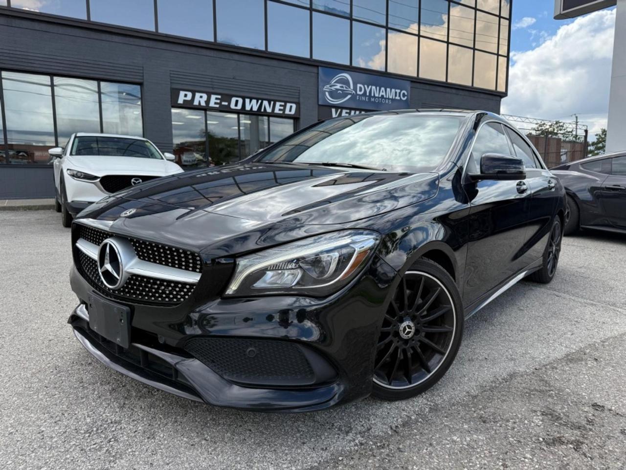 2018 Mercedes-Benz CLA 250 4MATIC, AMG Sport Package, All-Wheel Drive, 2.0L Turbocharged Engine, Automatic Transmission, Panoramic Sunroof, AMG Alloy Wheels, LED Headlights, Navigation, Backup Camera, Blind Spot Assist, Heated Front Seats, Power Memory Seats, Bluetooth, Dual-Zone Climate Control, Keyless Entry, Push-Button Start, Power Windows, Power Locks<br><br>Tax and Licensing Fees are EXTRA!<br>This vehicle can be certified for an additional $899.  <br>If not Certified, then as per OMVIC Regulations the vehicle is deemed un-fit, not drivable and not Certified.<br><br>Visit us at 5161 STEELES AVE W, NORTH YORK for a test drive!<br>We are open MONDAY-SATURDAY<br>See our full inventory at dynamicfinemotors.ca