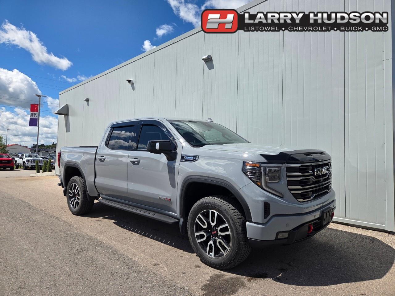 <p><span style=color:rgb( 0 , 0 , 0 )>One Owner! This Loaded Sierra AT4 features a Duramax 3.0L Turbo-Diesel Engine, 10-Speed Automatic Transmission, Thunderstorm Grey Metallic Exterior, Jet Black/ Kalahari Leather Interior, Heated/ Vented Front Bucket Seats, 10-way Powered Front Seats, Driver Seat/ Mirror Memory Settings, Heated Second Row Outboard Seats, Keyless Entry, Remote Start, Push Button Start, Universal Home Remote, Rear Power Sliding Window, HD Surround Vision, Front/ Rear Park Assist, Lane Keep Assist with Lane Departure Warning, Forward Collision Alert, Rear Cross Traffic Braking, Automatic Emergency Braking, Heated Leather Wrapped Steering Wheel, Power Tilt/ Telescopic Steering Column, Adaptive Cruise Control, 13.4 Diagonal Colour Touchscreen with Google Built-In and Navigation Capability, Apple Carplay/ Android Auto, Bluetooth, BOSE® Sound, Wireless Charging, Teen Driver Settings, Dual-Zone Automatic Climate Control, GMC Multipro Tailgate, Power Adjustable Heated Exterior Mirrors, Autolocking RR Differential, 2-Speed Autotrac Transfer Case, X31 Off Road Suspension with 2 Lift and Monotube Shocks, Trailer Side Blind Zone Alert, Trailer Brake Controller, In Vehicle Trailering App, LED Headlamps, LED Taillamps, LED Foglamps, Intellibeam Auto HighBeams, Spray On Bedliner, Off Road High Clearance Assist Steps, Tire Pressure Monitoring System, 20 Machined Aluminum Wheels, Onstar Services Available, Onstar 4G LTE Wi-Fi Hotspot Capable, SiriusXM Satellite Radio Services Available.</span></p><p></p><p><span style=color:rgb( 0 , 0 , 0 )><em>The Larry Hudson Group is a family run automotive organization that has enjoyed growth for over 42 years of business. We have a great selection of new inventory and what we feel are the best reconditioned used cars in Ontario. Hudsons NEED your trade. We can offer you top market value for your current vehicle. Please come and partake in a great buying experience with the Larry Hudson Group in Listowel. FREE CarFax report available with every used vehicle!</em></span></p>