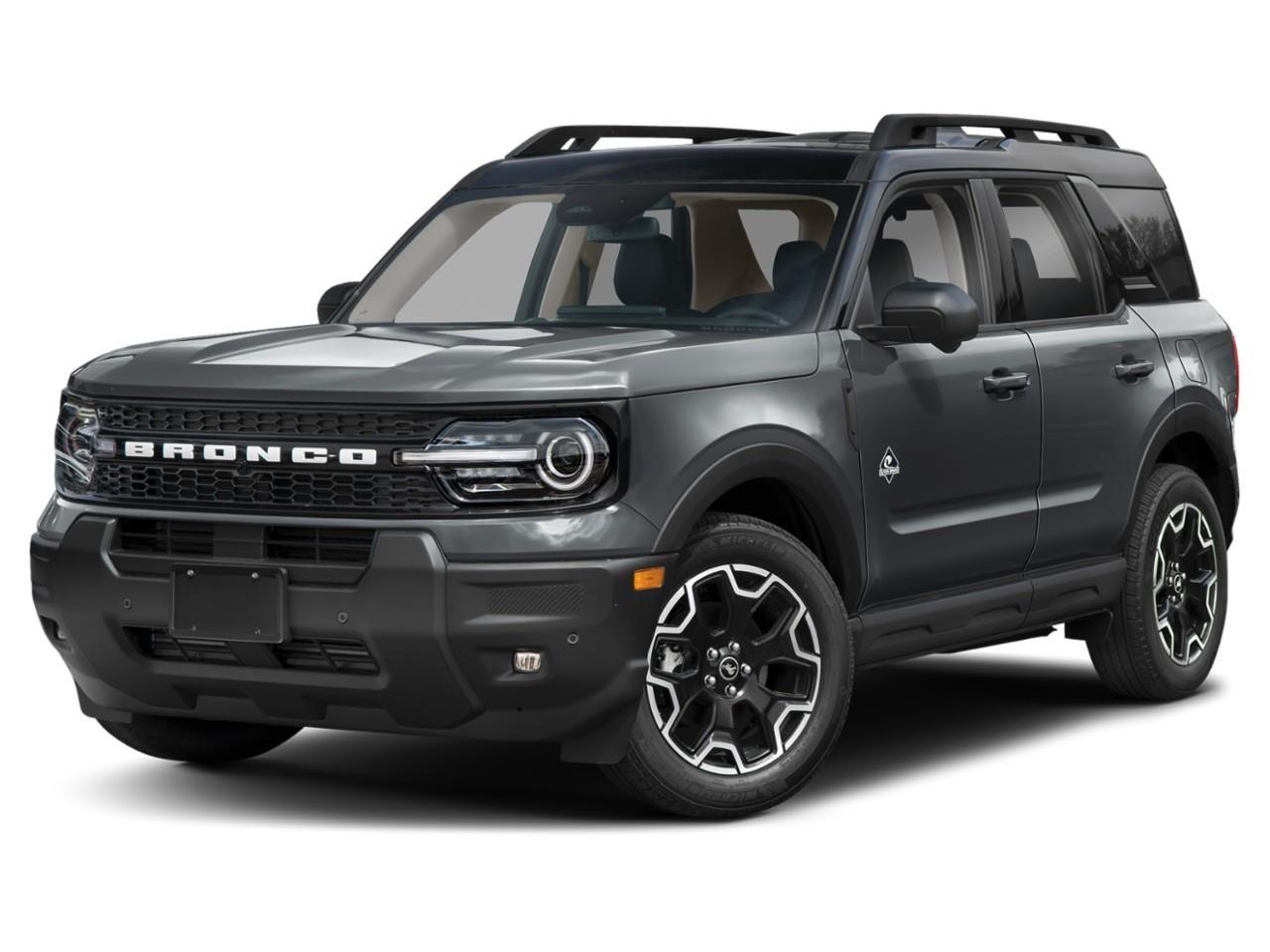 <p>The 2026 Ford Bronco Sport Outer Banks 4x4 in stunning gray is a formidable SUV designed to tackle any terrain with confidence. Its robust 4x4 drivetrain is perfectly complemented by the advanced handling capabilities of its 8-speed automatic transmission, which includes a Terrain Management System with 5 G.O.A.T. modes including normal, ECO, sport, slippery, and off-road.</p><p>This SUV boasts a striking exterior with its Azure Grey Metallic Tri-Coat finish and rides on stylish alloy wheels. Step inside to an interior crafted for comfort and style, featuring Ebony/Roast premium trimmed heated front bucket seats with sport contours. Enjoy the luxury of power-adjustable seats with memory settings and a heated steering wheel.</p><p>Technology and safety are at the forefront with the Ford Co-Pilot360 Assist 2.0 system, enhancing the standard safety features with Reverse Brake Assist, lane assist, parking sensors, and a 360-Degree Camera with Trail View. Stay connected with Ford Connectivity Pack offering unlimited Wi-Fi hotspot and smart device integration, keeping you entertained and informed on every journey via the HD Radio and B&O Sound System by Bang & Olufsen.</p><p>Perfectly suited for adventure enthusiasts and tech-savvy drivers, this Bronco Sport is the ultimate companion for Canadians seeking versatility and modern technology. Contact Summit Ford today for more information and to schedule a test drive of your future ride.</p>