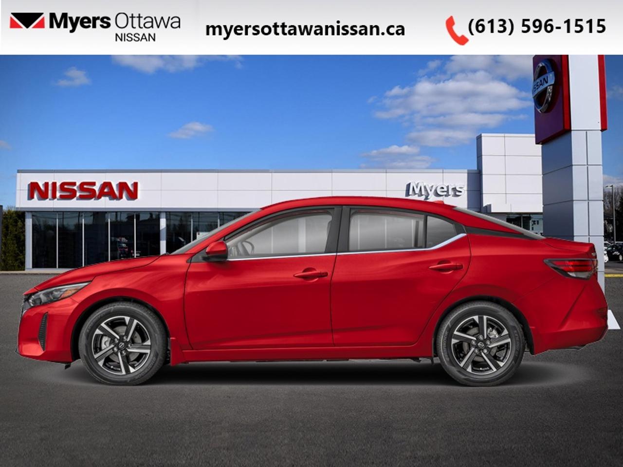 <b>Remote Start,  Adaptive Cruise Control,  Proximity Key,  Climate Control,  Heated Seats!</b><br> <br>  Compare at $21625 - Our Price is just $20995! <br> <br>This 2024 Sentra shows pure artistry in every detail. This 2024 Nissan Sentra is fresh on our lot in Ottawa.<br> <br>More excitement for the same fuel efficiency was achieved through intelligent design in this 2024 Sentra. Offering an interior you expect from the luxury vehicle, this compact car is packed with power and excitement from the beautiful lights to the stunning spoiler. All the impressive looks blend seamlessly with the upscale interior, making this Sentra an instant classic.<br> <br>This sedan has 39,898 km. Its Red in colour. It has an Automatic transmission and is powered by a 149HP 2.0L 4 Cylinder Engine. <br> <br> Our Sentras trim level is SV. This Sentra SV steps things up with alloy wheels, proximity keyless entry with remote start, adaptive cruise control, dual-zone climate control and front USB A/C charging, along with other amazing standard features such as heated front seats, front and rear cupholders, and an upgraded 8-inch infotainment touchscreen with Apple CarPlay, Android Auto, Siri Eyes Free, and Google Assistant. Safety features also include blind spot detection, intelligent emergency braking, lane departure warning, forward and rear collision mitigation, driver monitoring alert, and a rearview camera. This vehicle has been upgraded with the following features: Remote Start, Adaptive Cruise Control, Proximity Key, Climate Control, Heated Seats, Apple CarPlay, Android Auto.<br> <br>To apply right now for financing use this link: <a href=https://www.myersottawanissan.ca/finance target=_blank>https://www.myersottawanissan.ca/finance</a><br> <br/><br>Get the amazing benefits of a Nissan Certified Pre-Owned vehicle!!! Save thousands of dollars and get a pre-owned vehicle that has factory warranty, 24 hour roadside assistance and rates as low as 2.99%!!! <br>*LIFETIME ENGINE TRANSMISSION WARRANTY NOT AVAILABLE ON VEHICLES WITH KMS EXCEEDING 140,000KM, VEHICLES 8 YEARS & OLDER, OR HIGHLINE BRAND VEHICLE(eg. BMW, INFINITI. CADILLAC, LEXUS...)<br> Come by and check out our fleet of 30+ used cars and trucks and 120+ new cars and trucks for sale in Ottawa.  o~o