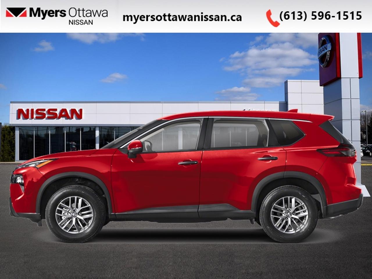 <b>Heated Seats,  Heated Steering Wheel,  Remote Start,  Lane Departure Warning,  Blind Spot Warning!</b><br> <br> This 2026 Rogue aims to exhilarate the soul and satisfy the need for a dependable family hauler.<br> <br>Nissan was out for more than designing a good crossover in this 2026 Rogue. They were designing an experience. Whether your adventure takes you on a winding mountain path or finding the secrets within the city limits, this Rogue is up for it all. Spirited and refined with space for all your cargo and the biggest personalities, this Rogue is an easy choice for your next family vehicle.<br> <br>This Scarlet Ember Tintcoat SUV has an Automatic transmission and is powered by a 201HP 1.5L 3 Cylinder Engine. <br> <br> Our Rogues trim level is S. Its sleek profile features body-coloured accents, black cladding wheel well trim, and chrome window trim for a bold yet modern look. Inside, the cabin offers a thoughtful blend of comfort and technology, including heated front seats, a heated steering wheel, dual-zone automatic climate control, and smart keyless entry with remote start. The intuitive infotainment system features an 8-inch touchscreen, smartphone integration, and Bluetooth connectivity for seamless control on every drive. Advanced driver-assistance features such as Blind Spot Warning, Rear Cross Traffic Alert, Lane Departure Warning, and Intelligent Backup Intervention enhance safety and confidence wherever the road leads. This vehicle has been upgraded with the following features: Heated Seats, Heated Steering Wheel, Remote Start, Lane Departure Warning, Blind Spot Warning, Collision Mitigation.<br><br> <br>To apply right now for financing use this link: <a href=https://www.myersottawanissan.ca/finance target=_blank>https://www.myersottawanissan.ca/finance</a><br> <br/>Total rebate of $5000 is reflected in the price. Incentives expire 2026-08-31. See dealer for details. <br> <br> <br>LEASING:<br><br>Estimated Lease Payment: $469/m <br>Payment based on 2.4% lease financing for 60 months with $0 down payment on approved credit. Total obligation $28,174. Mileage allowance of 16,000 KM/year. Offer expires 2026-08-31.<br><br><br><br> Come by and check out our fleet of 30+ used cars and trucks and 120+ new cars and trucks for sale in Ottawa.  o~o