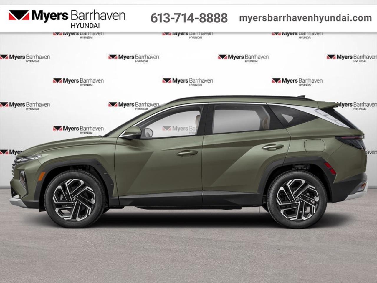 <b>Sunroof,  Power Liftgate,  Heated Seats,  Apple CarPlay,  Android Auto!</b><br> <br>  Compare at $30885 - Our Price is just $29985! <br> <br>Hyundai wanted to make the incredible Tucson even better, and they exceeded in every measure. This 2025 Hyundai Tucson is for sale today.<br> <br>This 2025 Hyundai Tucson was made with eye for detail. From subtle surprises to bold design features, every part of this 2025 Hyundai Tucson is a treat. Stepping into the interior feels like a step right into the future with breathtaking technology and luxury that will make your smartphone jealous. Add on an intelligently capable chassis and drivetrain and you have the SUV of the future, ready for you today.<br> <br>This SUV has 97,506 km. Its Green in colour and is completely accident free based on the <a href=https://vhr.carfax.ca/?id=fnuxRmp6ibLzKk7LnaS48MPwqVFXc59n target=_blank>CARFAX Report</a>. It has an Automatic transmission and is powered by a 187HP 2.5L 4 Cylinder Engine. <br> <br> Our Tucsons trim level is Preferred AWD w/Trend Pkg. Step up to this Tucson with the Trend Package and be treated to leatherette-trimmed heated front seats, an express open/close glass sunroof, a heated leather-wrapped steering wheel, proximity keyless entry with push button start, remote engine start, and a 12.3-inch infotainment screen bundled with Apple CarPlay and Android Auto, with a 6-speaker audio system. Occupant safety is assured, thanks to adaptive cruise control, blind spot detection, lane keep assist with lane departure warning, forward collision avoidance with pedestrian and cyclist detection, and a rear view camera. Additional features include dual-zone climate control, LED headlights with automatic high beams, towing equipment with trailer sway control, and even more. This vehicle has been upgraded with the following features: Sunroof, Power Liftgate, Heated Seats, Apple CarPlay, Android Auto, Heated Steering Wheel, Adaptive Cruise Control.<br> <br/>Buy this vehicle now for the lowest bi-weekly payment of <b>$192.69</b> with $2999 down for 84 months @ 6.99% APR O.A.C. ( Plus applicable taxes - & fees ). See dealer for details. <br><br>*LIFETIME ENGINE TRANSMISSION WARRANTY NOT AVAILABLE ON VEHICLES WITH KMS EXCEEDING 140,000KM, VEHICLES 8 YEARS & OLDER, OR HIGHLINE BRAND VEHICLE(eg. BMW, INFINITI. CADILLAC, LEXUS...) o~o