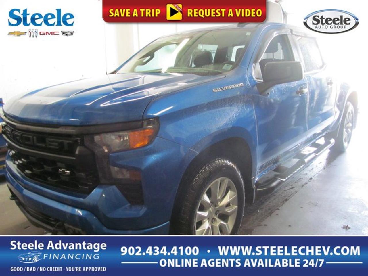 Built for real work and ready for daily driving, this used 2023 Chevrolet Silverado 1500 Custom delivers the strong, modern capability truck buyers want. Offered by Steele Chevrolet Buick GMC in Dartmouth, this blue four-door pickup pairs bold Chevrolet truck design with a turbocharged 2.7-litre gas engine, automatic transmission, and four-wheel drive for confident performance in changing Atlantic Canadian conditions.With 50,871 km on the odometer, this 2023 Chevrolet Silverado 1500 Custom is a smart choice for drivers who need a full-size truck that can handle commuting, weekend projects, and towing duties. Its Tow/Haul Mode adds useful control when pulling heavier loads, while the roomy cab and practical layout make it easy to live with every day.FEATURES OF THE Silverado 1500 CustomDistinctive Custom trim exterior appearanceTurbocharged 2.7-litre gas engine powerAutomatic transmission for smooth operationFour-wheel drive for added tractionTRUCK FEATURESTow/Haul Mode for smarter pullingFour-door cab adds everyday versatilityPickup design supports work and recreationFour-wheel drive helps on rough roadsADVANCED SAFETY FEATURESFour-wheel drive adds slippery-road confidenceStrong truck stance supports stable drivingAutomatic transmission allows smoother controlFour-door design improves passenger accessPERFORMANCE AND EFFICIENCYTurbocharged engine delivers solid low-end torqueAutomatic shifting supports easy daily drivingTow/Haul Mode helps under heavier loadsGas power suits long-distance truck useCOMFORT AND CONVENIENCEFour full doors ease cabin entrySpacious cabin supports daily truck dutiesPractical layout keeps controls closeBuilt for work and family useTECHNOLOGY AND CONNECTIVITYClear driver-focused truck control layoutAutomatic transmission simplifies urban drivingUseful drive settings support changing needsFunctional cabin design feels easyCARGO SPACEOpen bed handles bulky gearPickup box supports jobsite flexibilityIdeal for tools and suppliesGreat for weekend hauling tasksWHAT OTHER OWNERS LIKEStrong turbo torque for everyday haulingComfortable ride for a full-size truckUseful towing manners with Tow/HaulPractical cabin for work and familyThe 2023 Chevrolet Silverado 1500 Custom stands out as a capable full-size pickup with a smart mix of strength, usability, and value. The turbocharged 2.7-litre engine is well known for delivering responsive torque, which helps this truck feel ready when merging, climbing, or carrying gear. For many drivers, it offers a great balance between everyday drivability and true truck performance.Its four-wheel-drive system is a major advantage in Nova Scotia, especially when roads turn wet, snowy, or uneven. Whether you are heading to a jobsite, towing equipment, or leaving the city for a weekend away, this 2023 Chevrolet Silverado 1500 Custom brings the kind of traction and confidence truck owners appreciate throughout the year.The blue exterior gives this pickup a clean, confident look that fits both business and personal use. Inside, the four-door layout adds welcome practicality for passengers, work crews, or family travel. Easy access, useful cabin space, and a straightforward design all help make this truck a dependable partner for busy days.For shoppers looking for a used full-size pickup with proven capability, useful towing support, and the solid feel expected from a Chevrolet truck, this 2023 Chevrolet Silverado 1500 Custom deserves a close look. It is ready to help with work, travel, and everyday life while delivering the power and flexibility that make a truck such a valuable choice.This 2023 Chevrolet Silverado 1500 Customs VIN is: 1GCPDBEK1PZ138208.