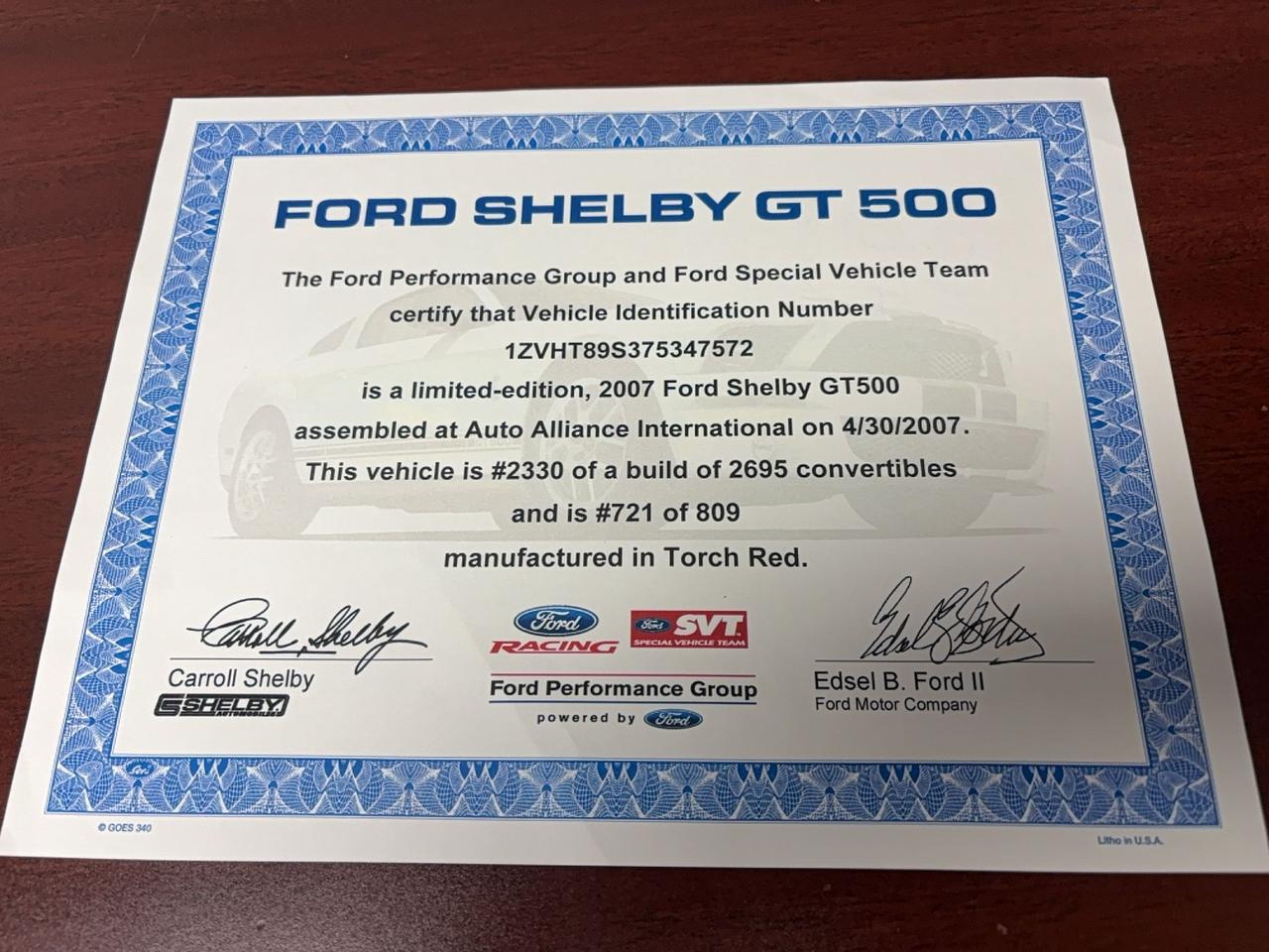 2007 Ford Mustang GT500! 500-HP, SUPERCHARGED! CONVERTIBLE! LOCAL! Photo
