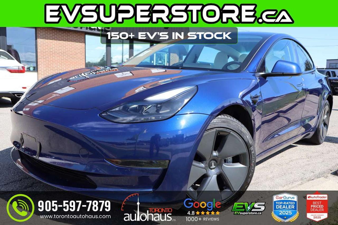 2023 Tesla Model 3 WHITE INT I OVER 150 EV'S I EVSUPERSTORE.CA Photo