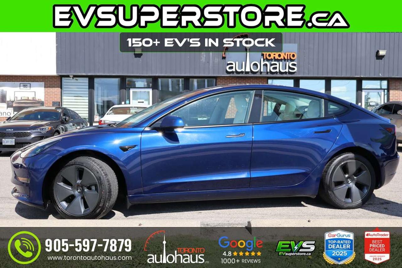 2023 Tesla Model 3 WHITE INT I OVER 150 EV'S I EVSUPERSTORE.CA Photo