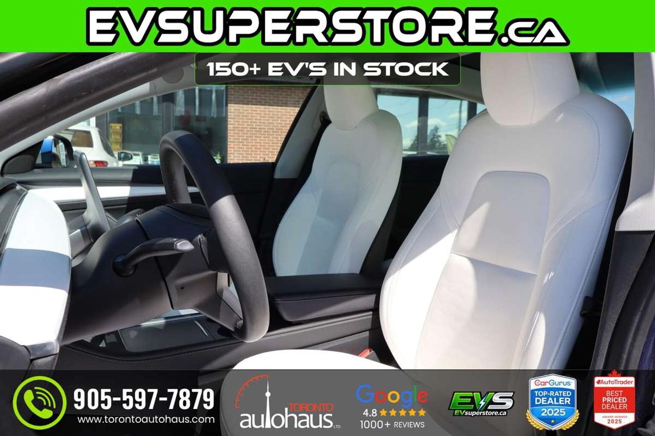 2023 Tesla Model 3 WHITE INT I OVER 150 EV'S I EVSUPERSTORE.CA Photo