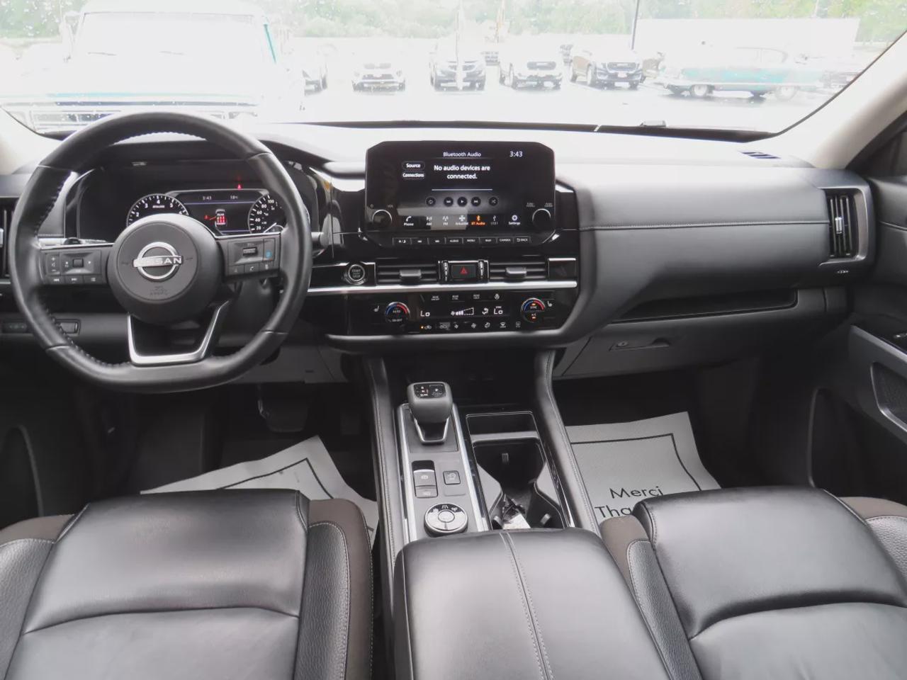 2024 Nissan Pathfinder SL | 4WD | 8 Passenger | Automatic | Alloy Wheels | Panoramic Moonroof | Leather Seats | Heated Front Seats | Heated Steering Wheel | Tri-Zone Climate Control | Touchscreen Display | Wireless Apple CarPlay & Android Auto | Wireless Charging | Bluetooth |  Photo