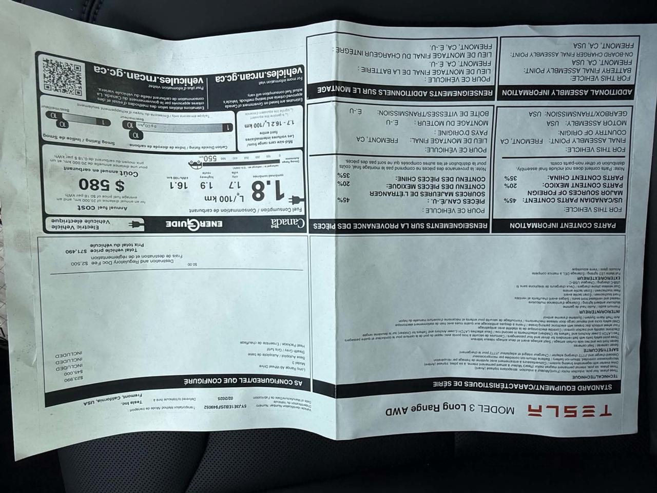2025 Tesla Model 3 Long Range AWD Photo