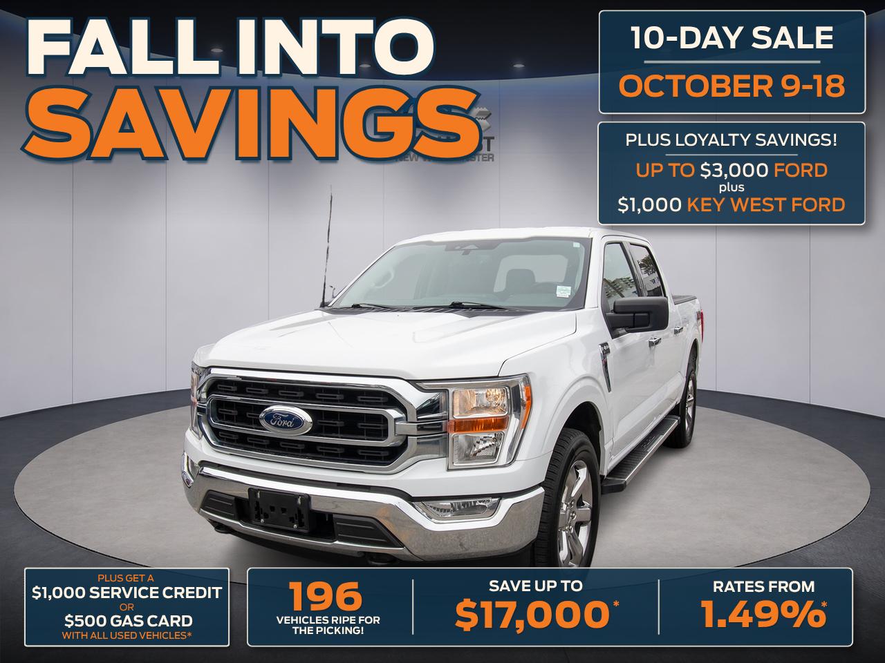 White 2022 Ford F-150 Pickup Truck Four-Wheel Drive Automatic