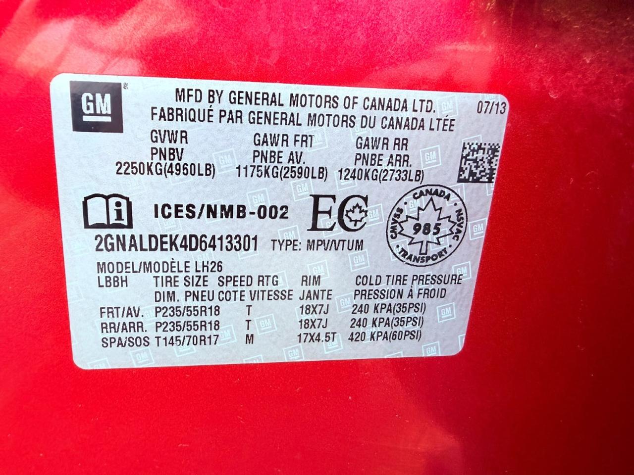 2013 Chevrolet Equinox LT Front-wheel Drive  Automatic Photo