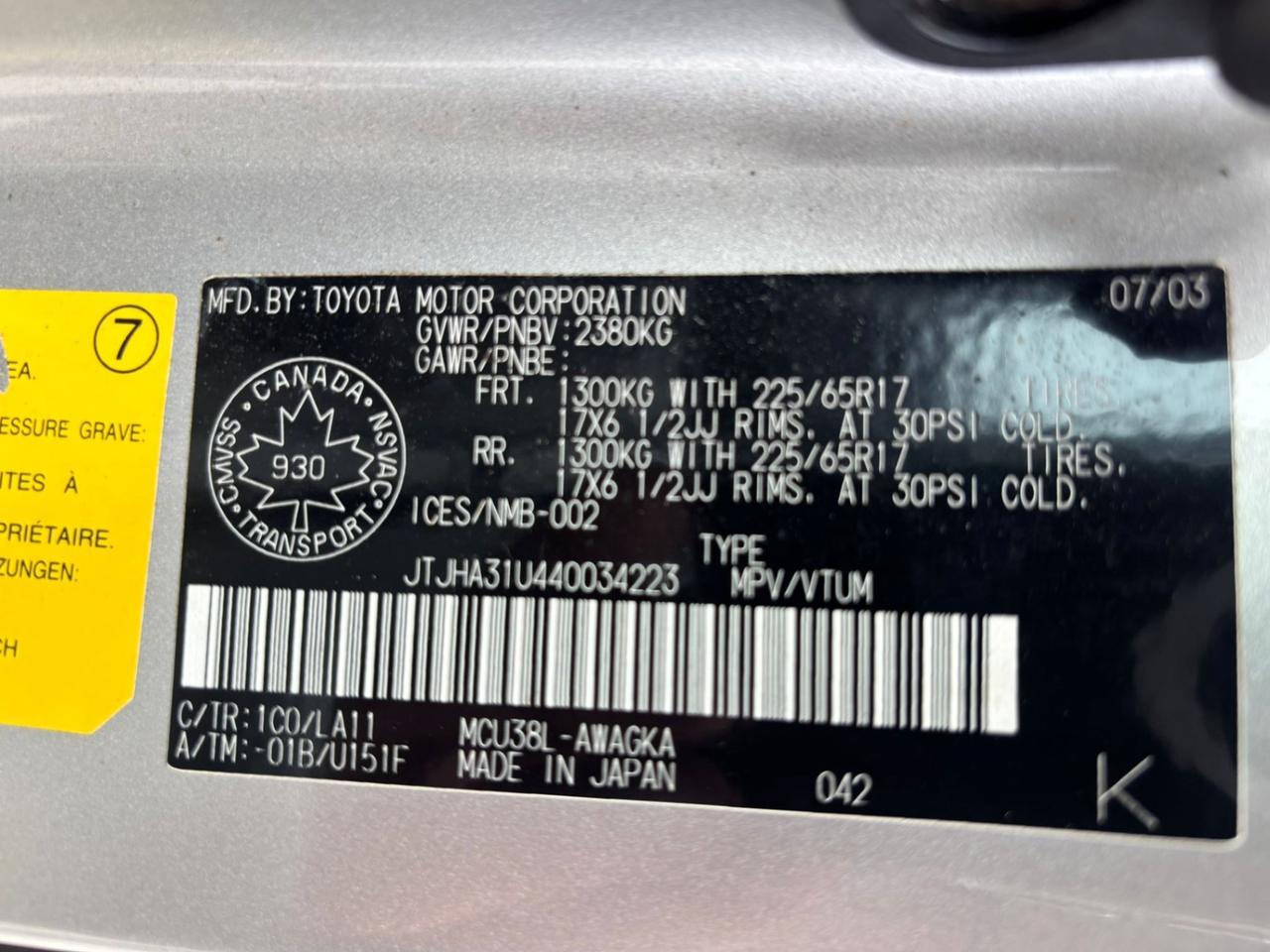 2004 Lexus RX Navi, Sunroof, DVD Photo