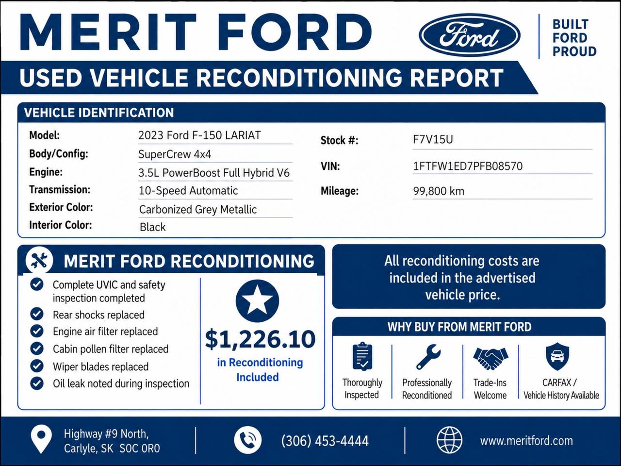 2023 Ford F-150 LARIAT 3.5L POWERBOOST 502A+ Photo2