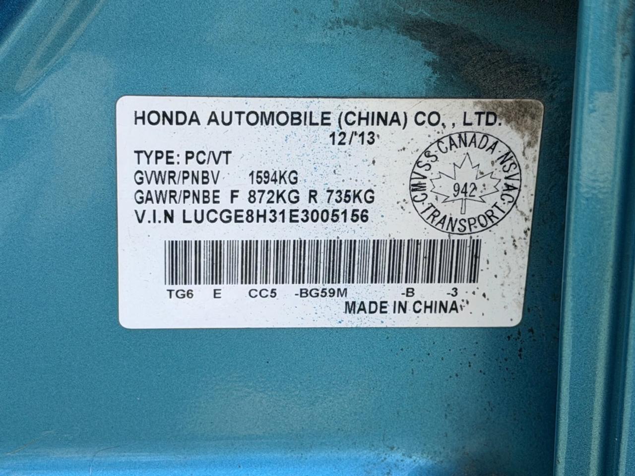 2014 Honda Fit DX Photo