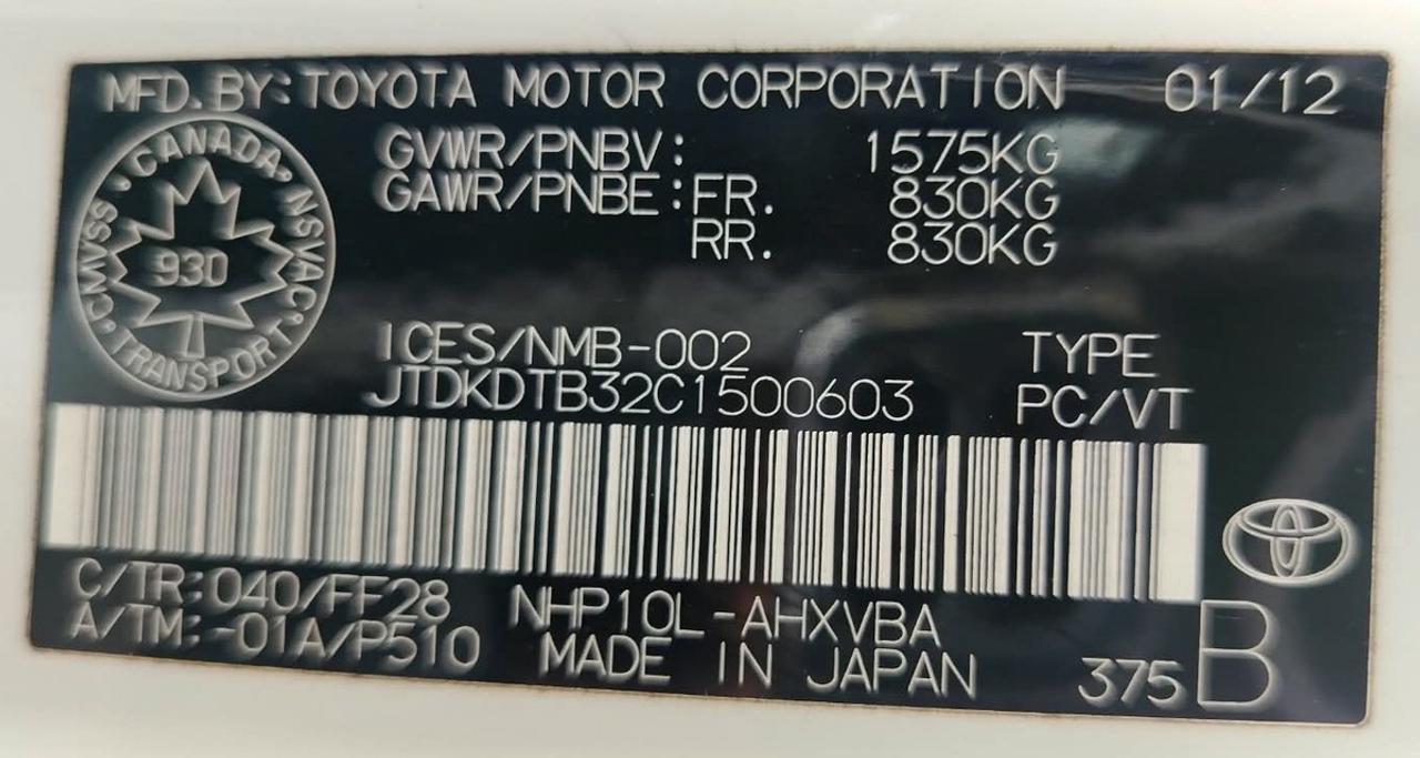 2012 Toyota Prius c One Photo