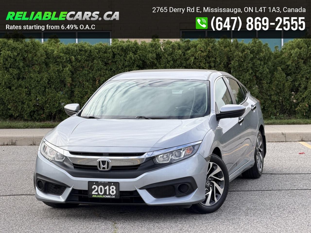2018 Honda Civic SE | No-Accident | Honda Sensing | Alloy Rims | Lo Photo0