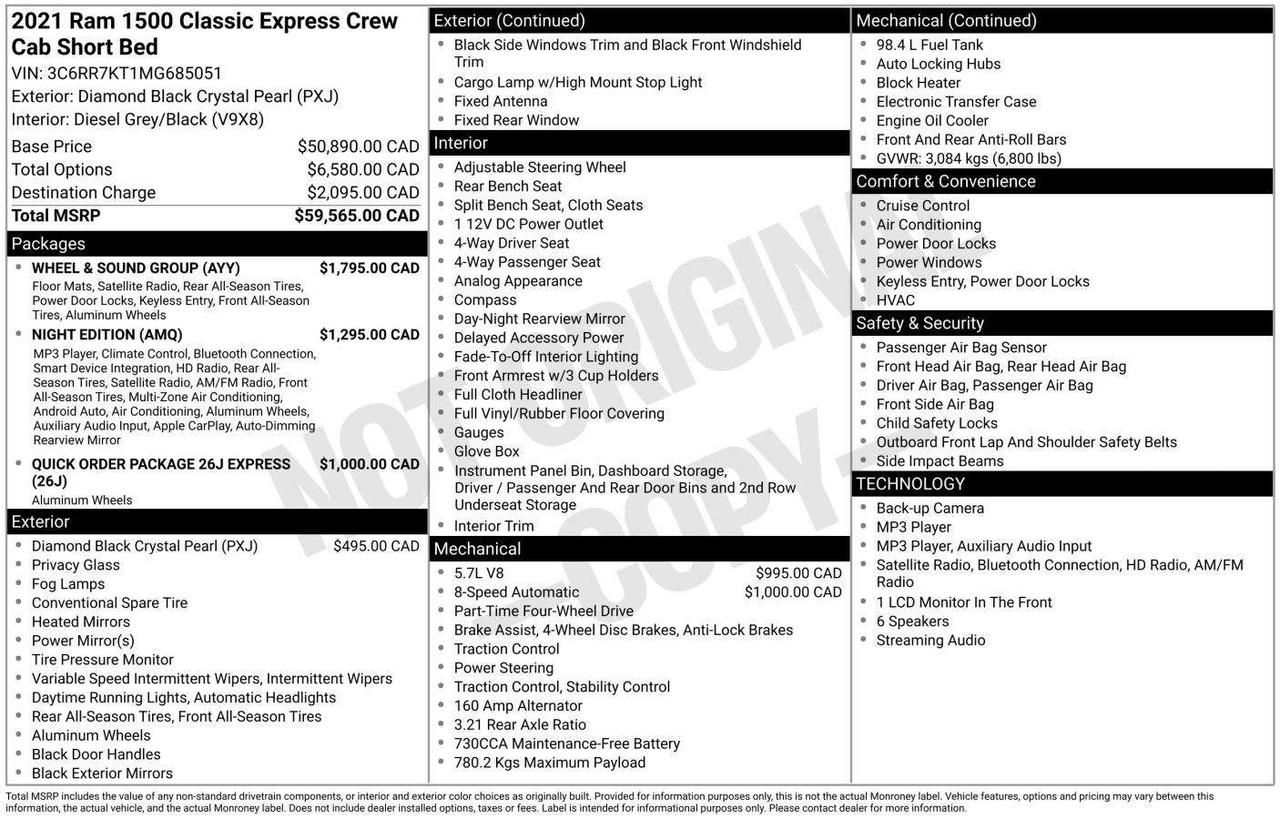 2021 RAM 1500 Express 5.7L V8 Photo