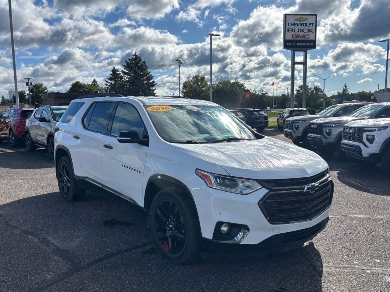 2018 Chevrolet Traverse Premier Used 7 Passenger V6 AWD SUV with Heated and Ventilated Front Seats, Heated Steering Wheel, Power Sunroof and a Colour Touchscreen Radio with Navigation and Apple CarPlay, Android Auto Photo1