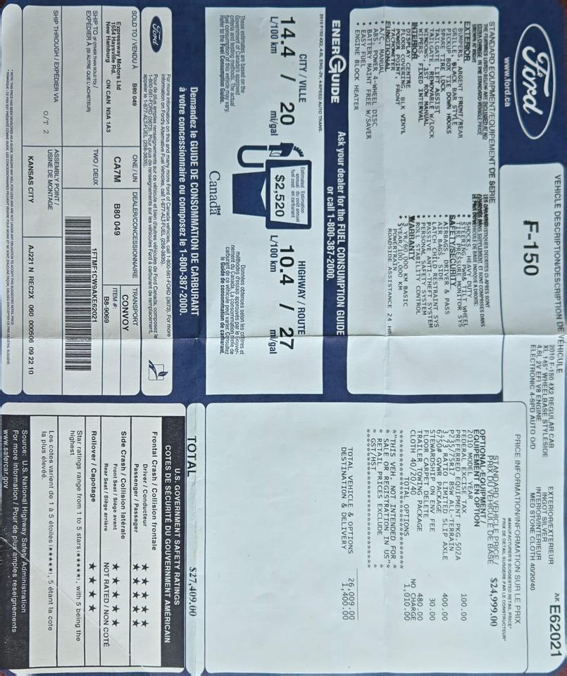 2010 Ford F-150 XL w/Midbox Prep Photo