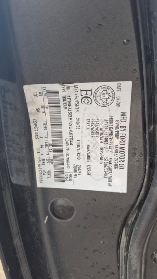 2010 Ford Explorer Sport Trac XLT, 4X4, TRANSMISSION ISSUE, AS IS SPECIAL Photo