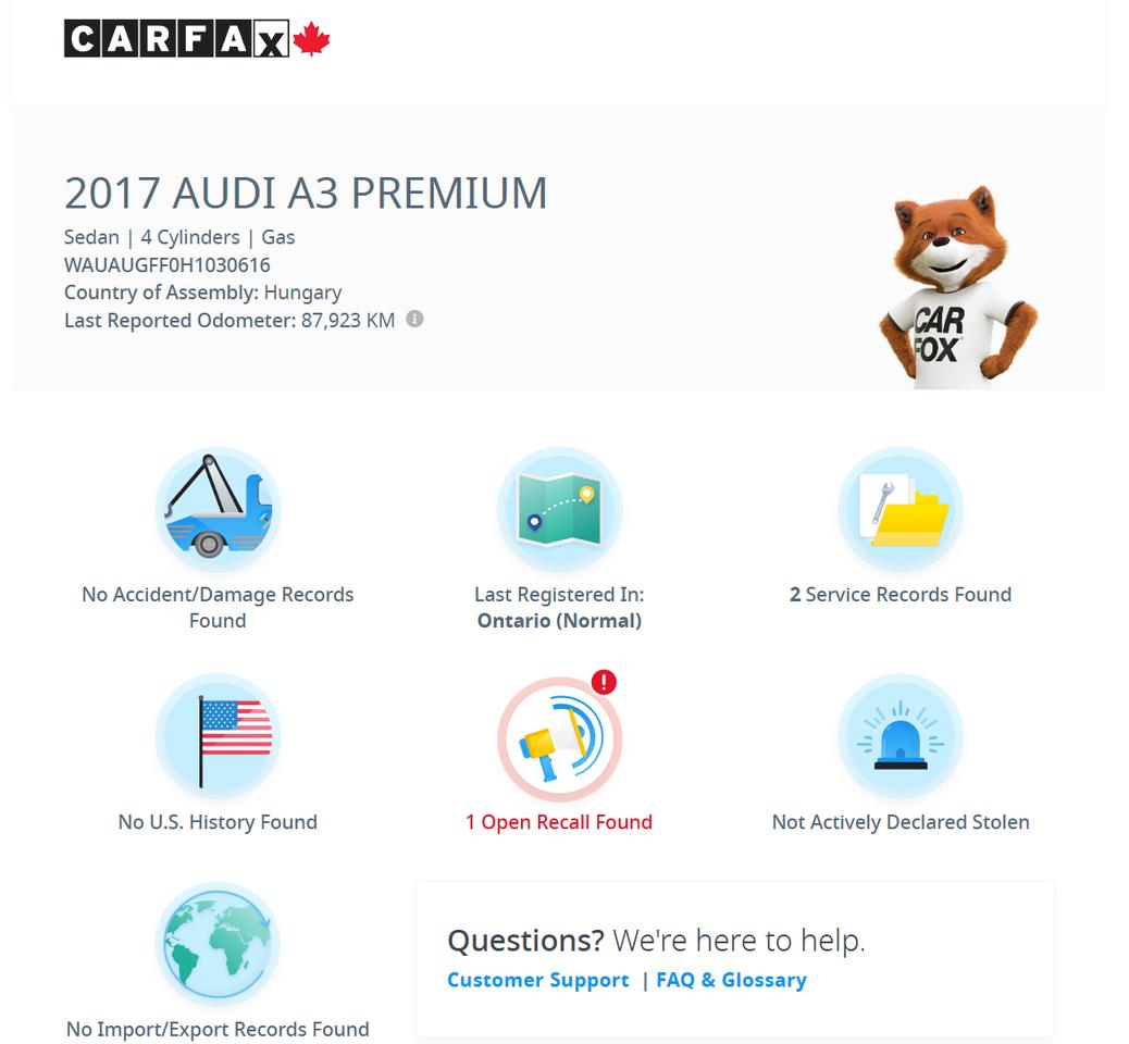 2017 Audi A3 2.0T Komfort+CLEAN CARFAX+Camera+Leather+Roof Photo