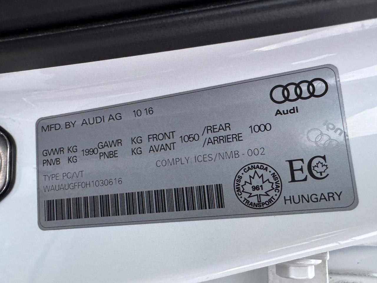 2017 Audi A3 2.0T Komfort+CLEAN CARFAX+Camera+Leather+Roof Photo